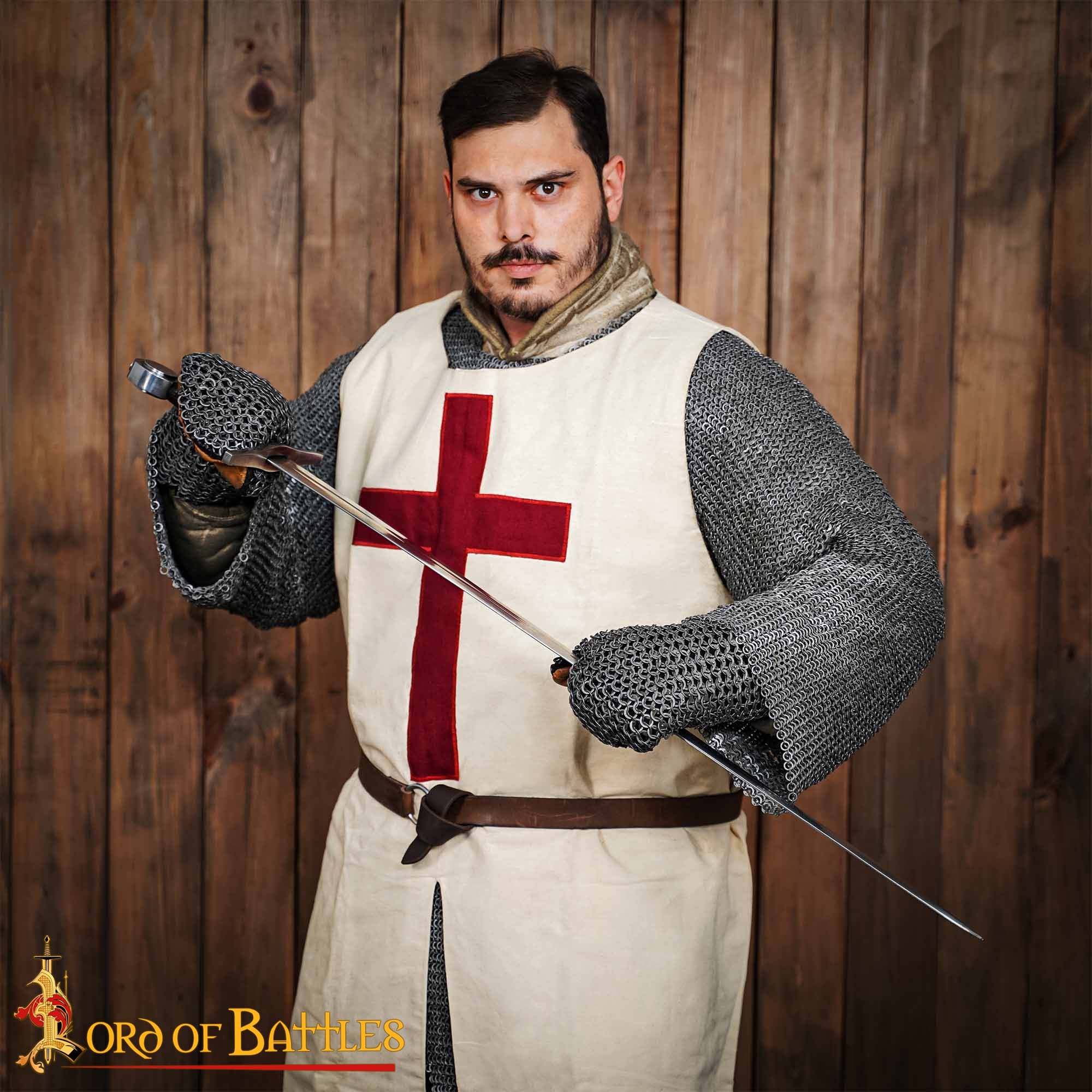 Imagen única de: Manoplas Medievales de Cota de Malla Acolchada - Acero Dulce Anillo Plano Redondo Remachado - 9mm 17 Gauge