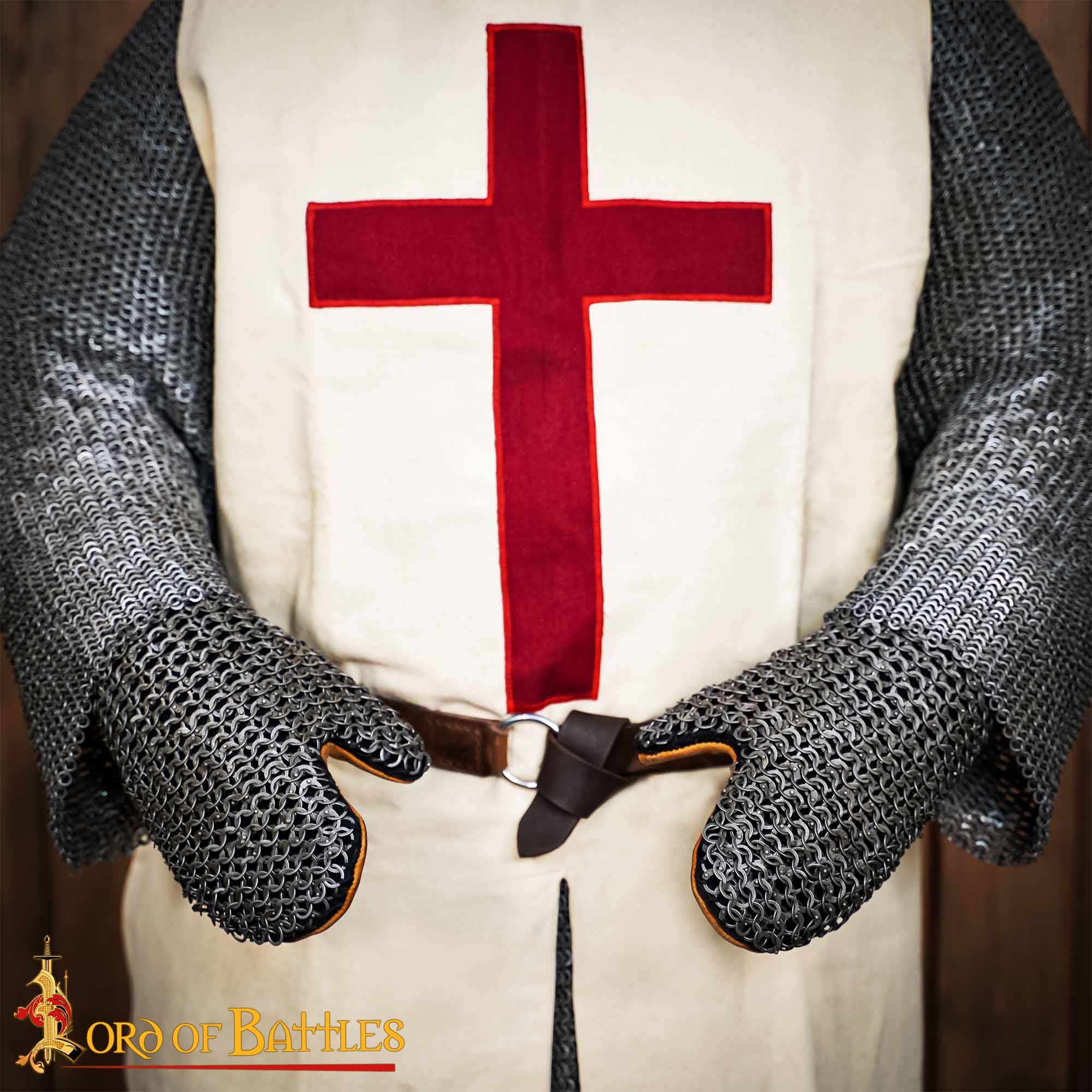 Imagen única de: Manoplas Medievales de Cota de Malla Acolchada - Acero Dulce Anillo Plano Redondo Remachado - 9mm 17 Gauge