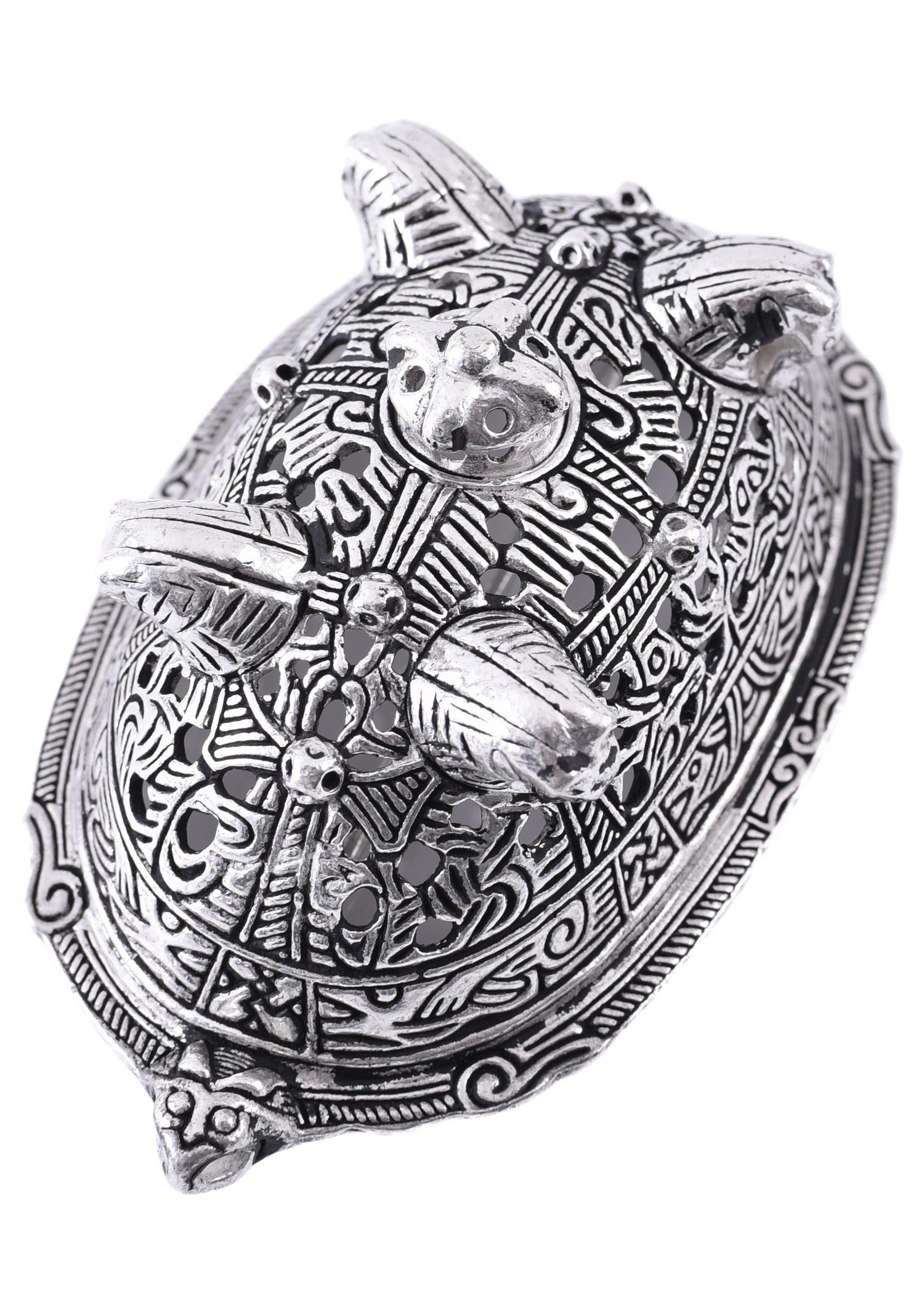 Imagen única de: Broche Vikingo Jorobado De Birka Con Cabezas De Caballo