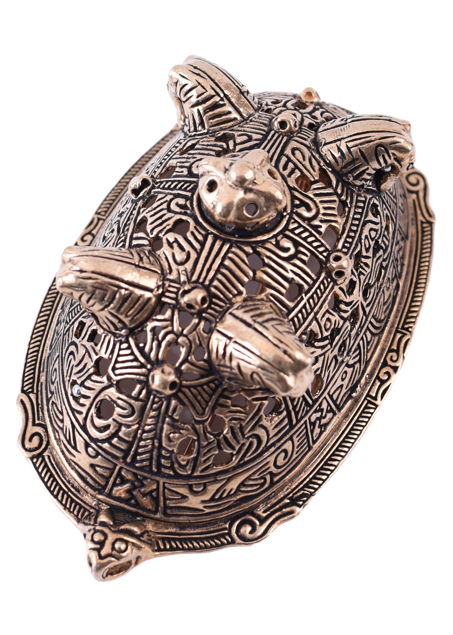 Imagen única de: Broche Vikingo Jorobado De Birka Con Cabezas De Caballo