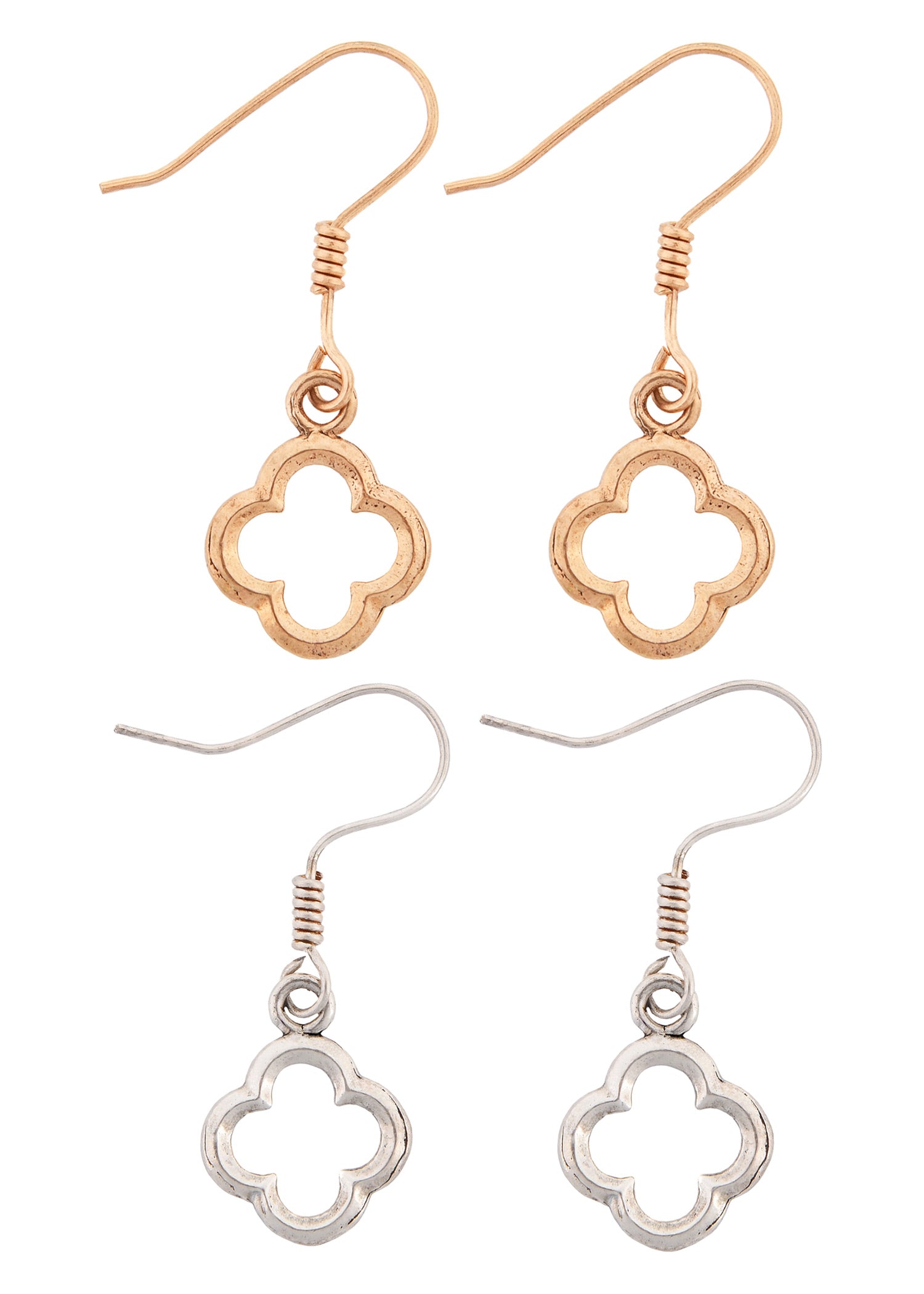 Imagen única de: Pendiente Medieval Cuatrifolio, Par, Bronce