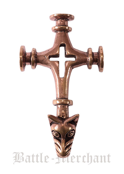 Imagen única de: Gran Martillo De Thor Con Cabeza De Lobo De Bronce