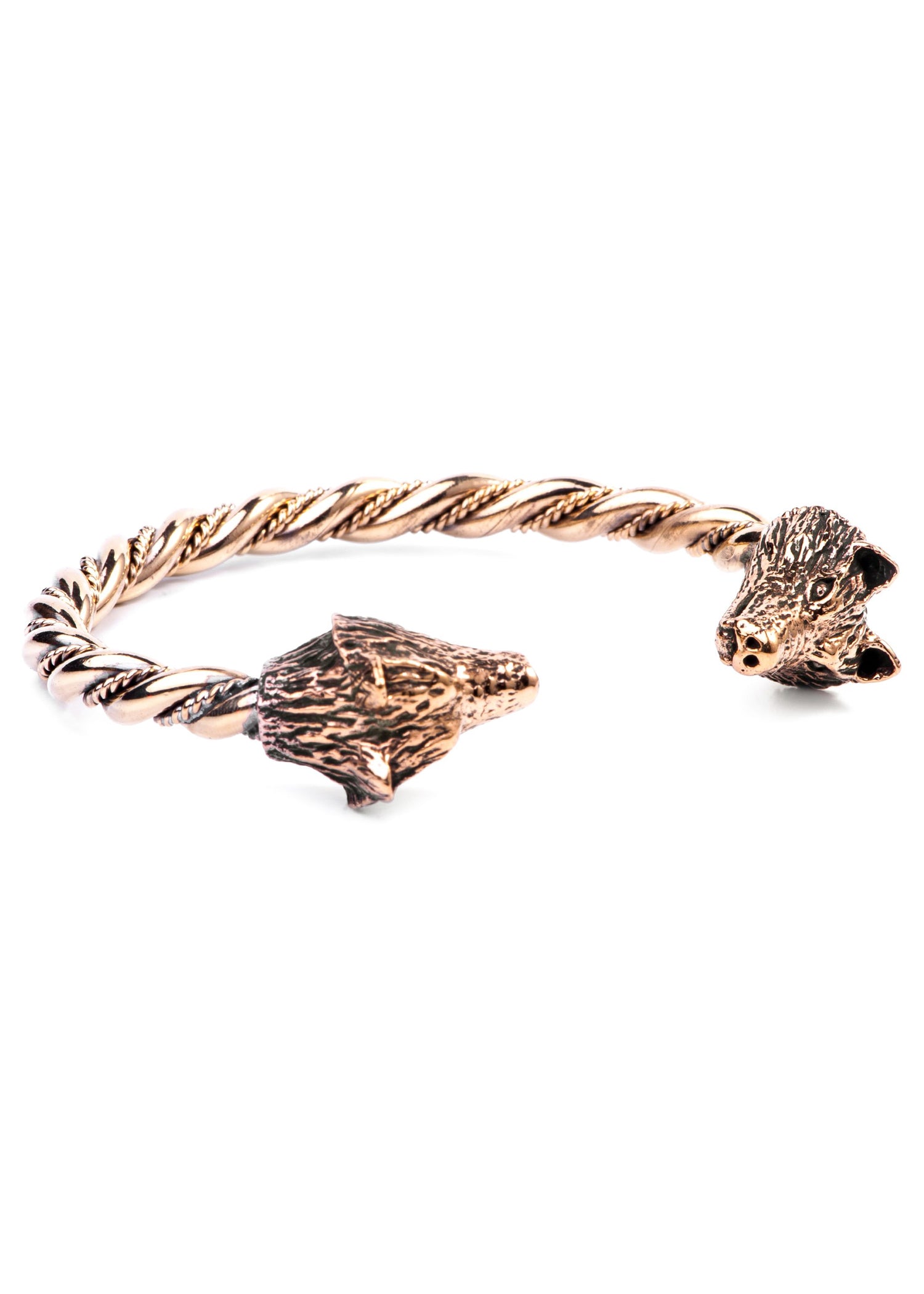Imagen única de: Pulsera Vikinga Con Lobos De Bronce, Grande