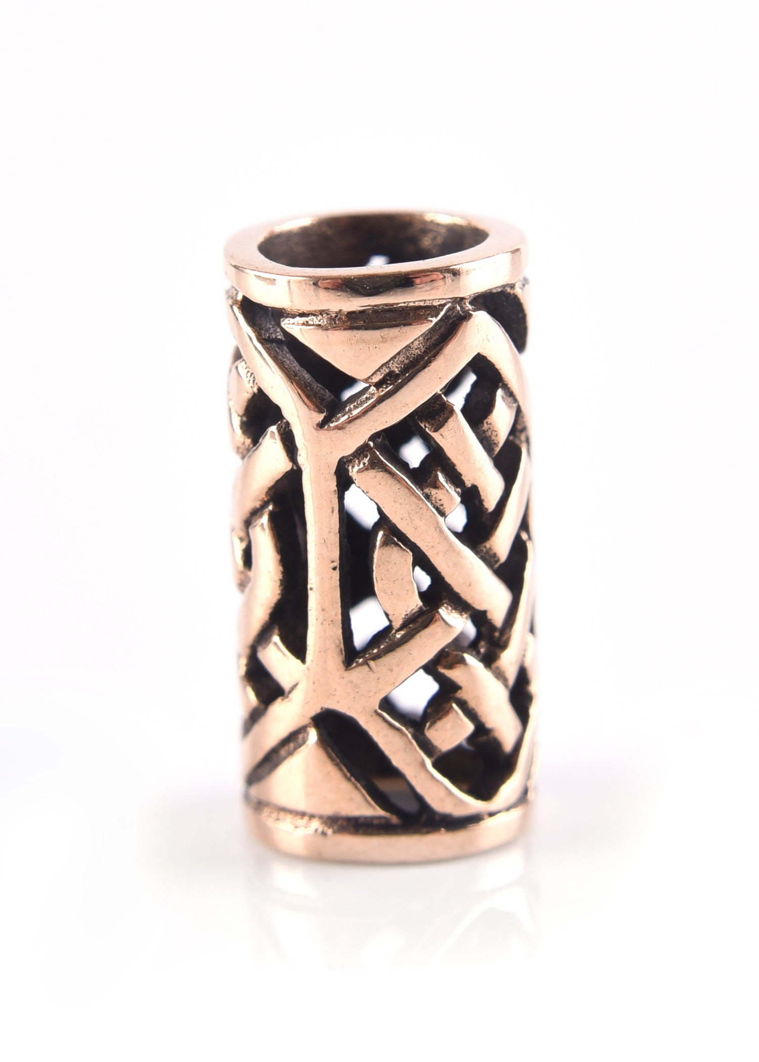 Imagen única de: Cuenta De Barba Celta Con Patrón De Trenzas De Bronce