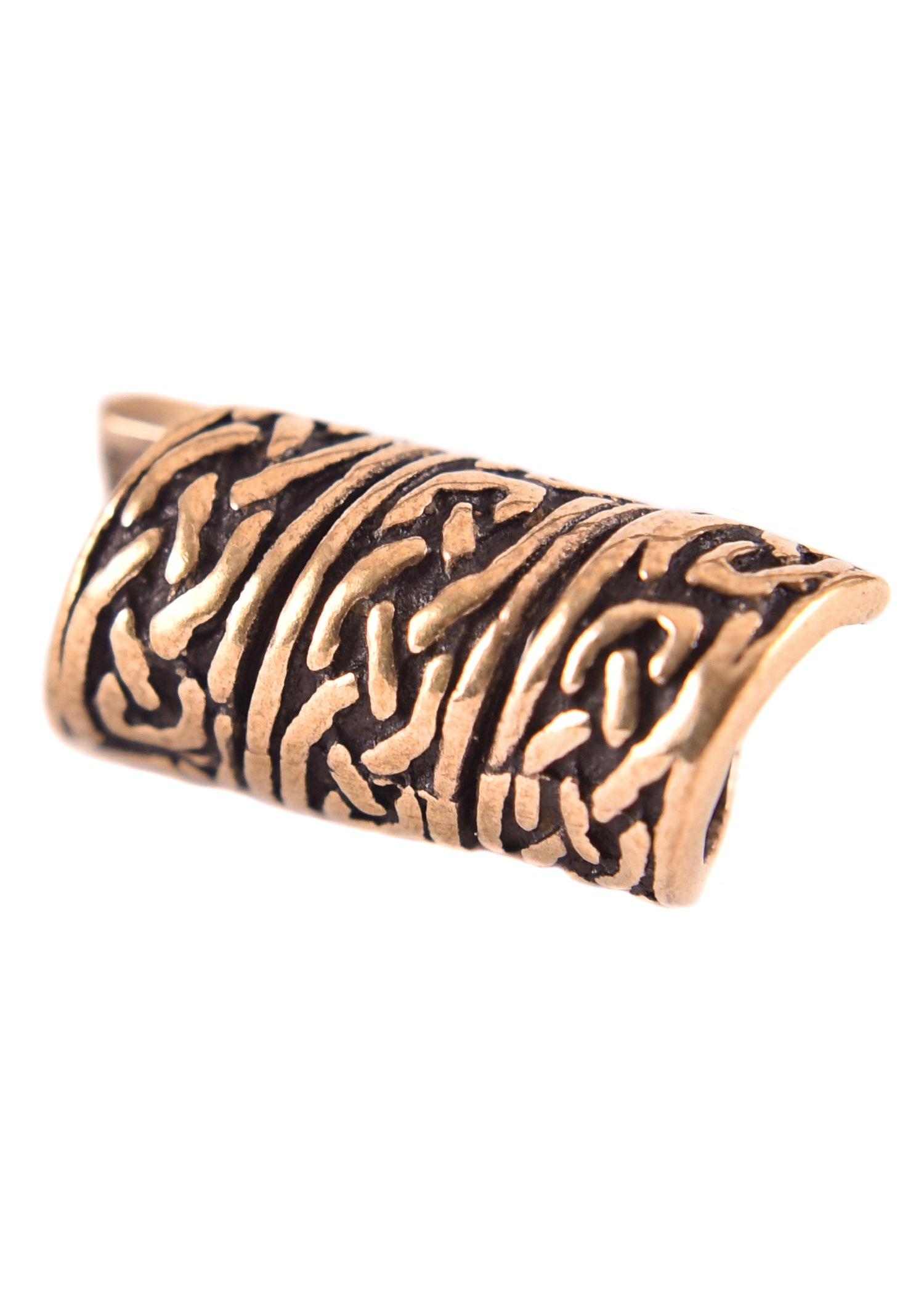 Imagen única de: Cuenta De Barba Medieval Con Nudo Celta De Bronce