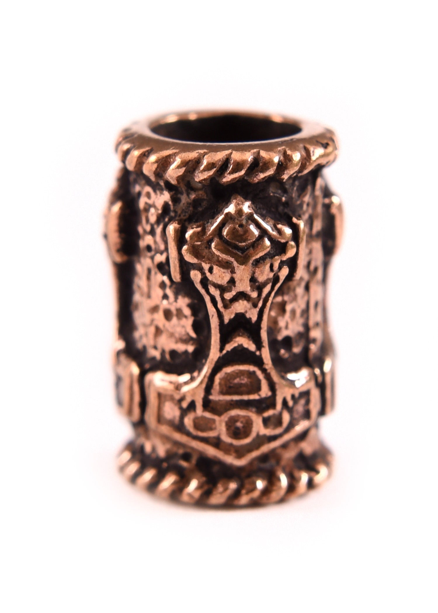 Imagen única de: Cuenta De Barba Vikinga Con Martillo De Thor De Bronce