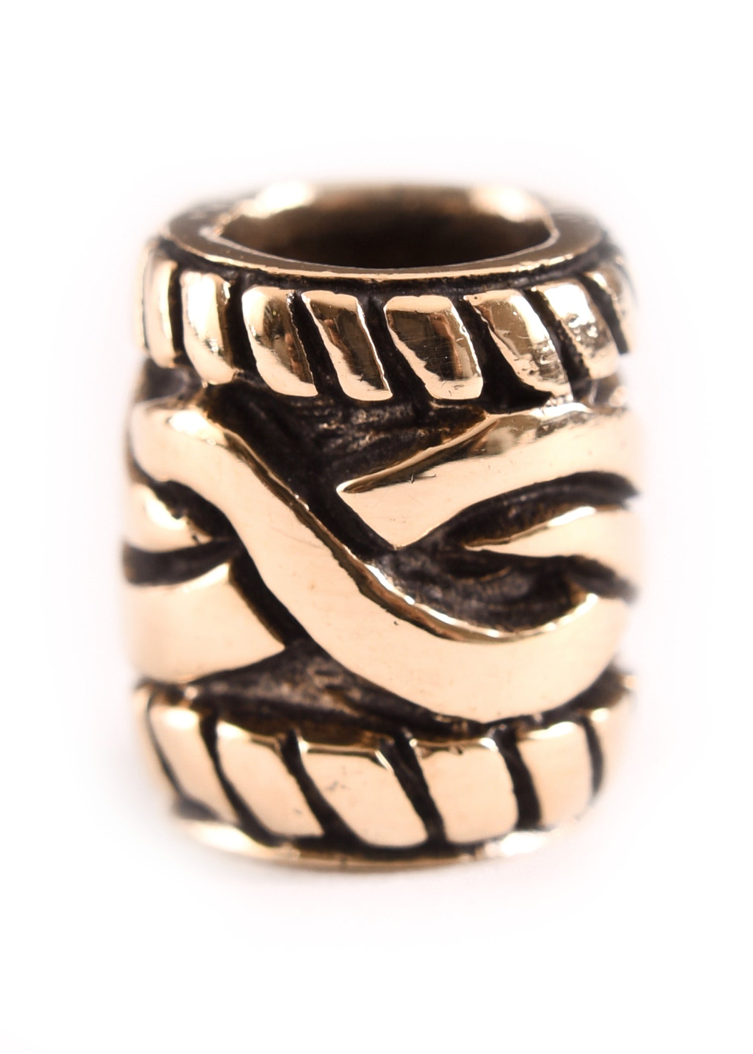 Imagen única de: Cuenta Para Barba Y Cuenta Para Rizos Con Motivo Celta De Bronce