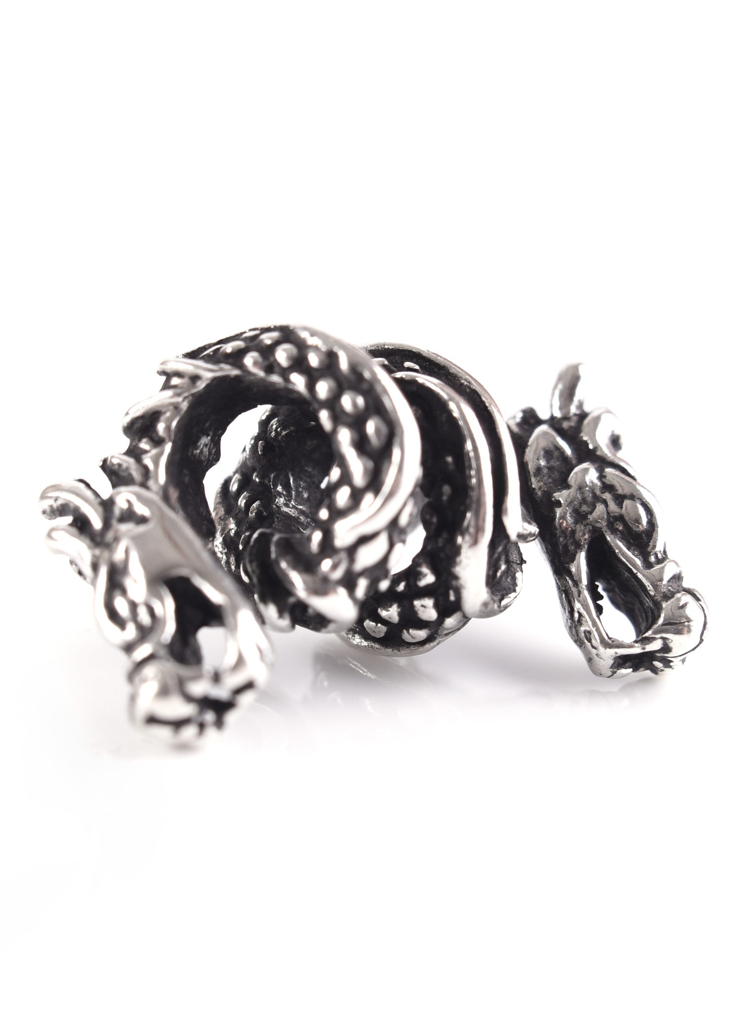 Imagen única de: Cuenta De Barba Vikinga / Cuenta Rizada Con Dragón De Plata