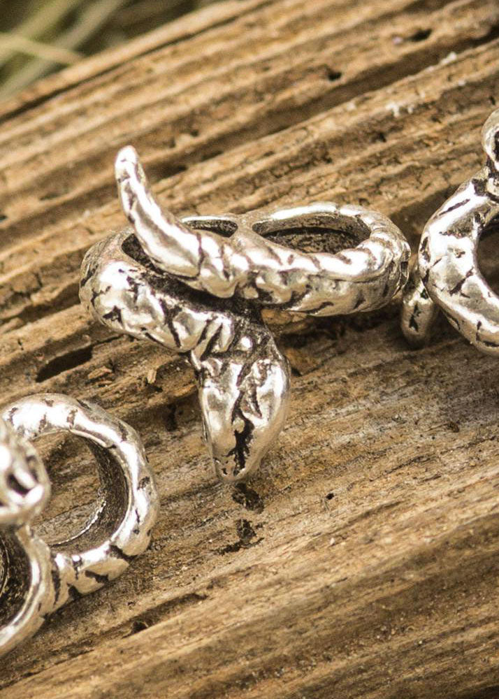 Imagen única de: Cuenta Medieval Para Barba/perla Para El Cabello Con Serpiente De Plata