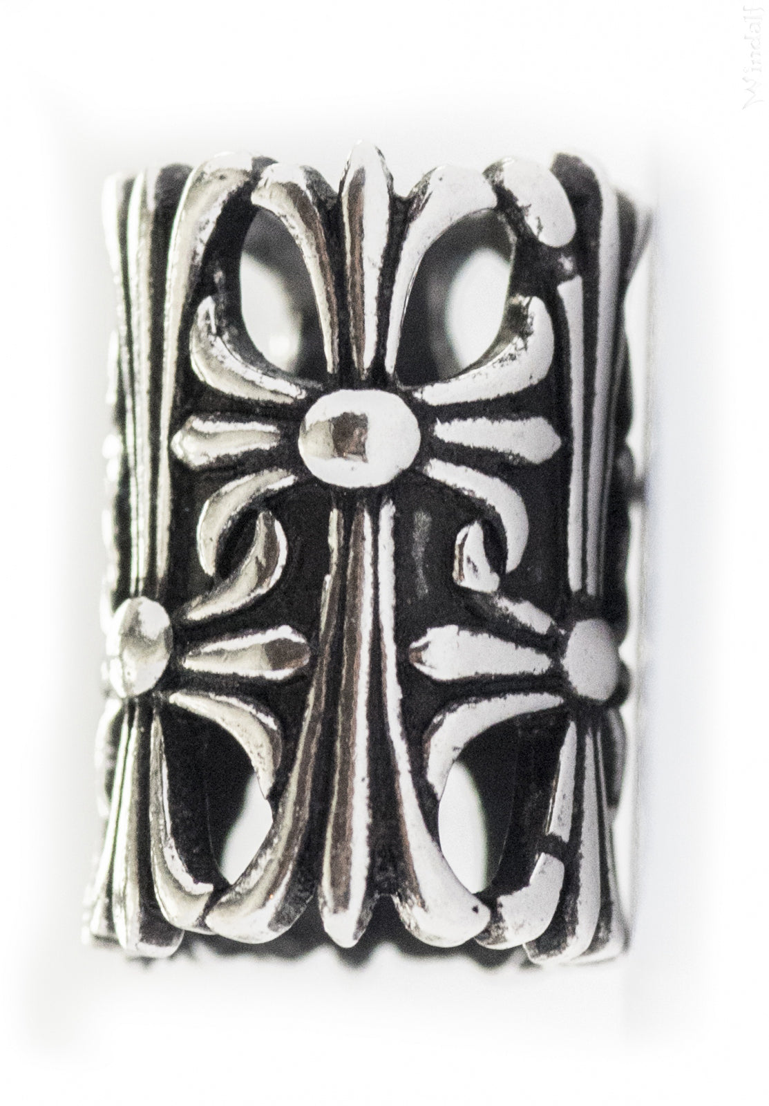 Imagen única de: Cuenta Para Barba Medieval Con Cruz De Caballero De Plata