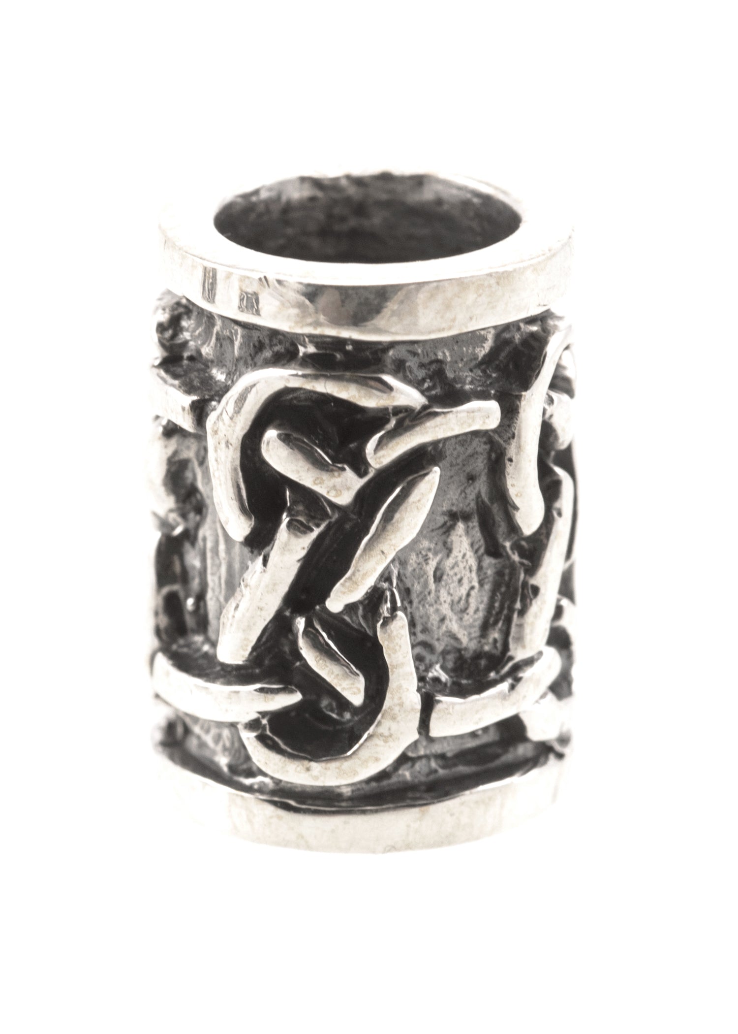 Imagen única de: Cuenta Para Barba Medieval Con Nudo Celta, Plata