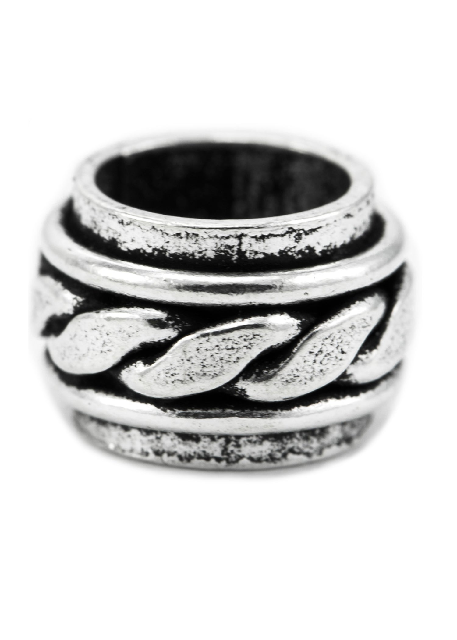 Imagen única de: Cuenta De Barba Vikinga Con Patrón De Nudos De Plata