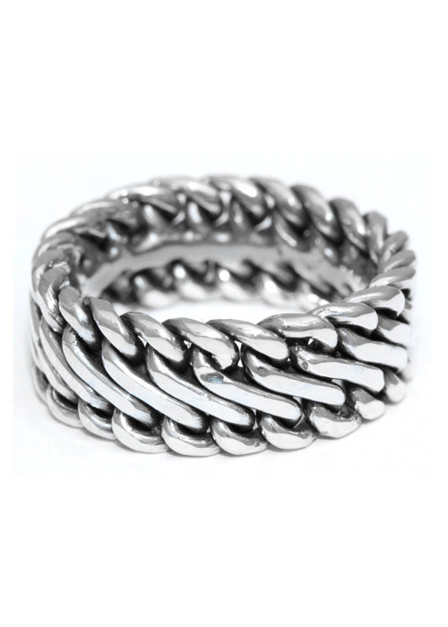 Imagen única de: Anillo Vikingo De Plata Con Patrón Trenzado.