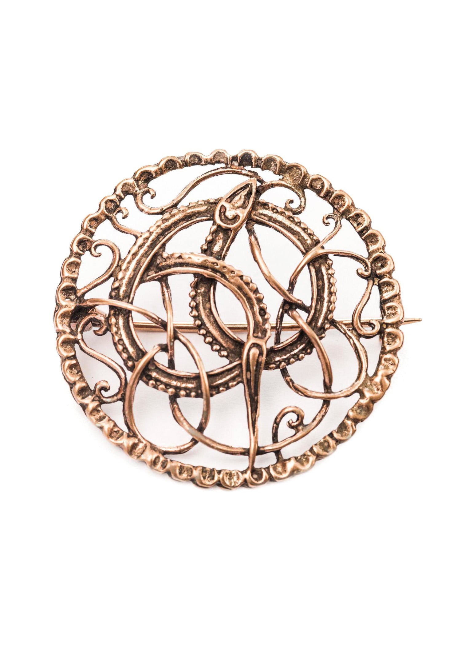 Imagen única de: Broche Vikingo Serpiente Midgard De Bronce
