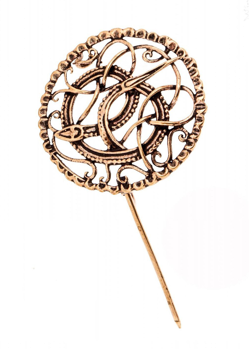 Imagen única de: Broche Vikingo Serpiente Midgard De Bronce