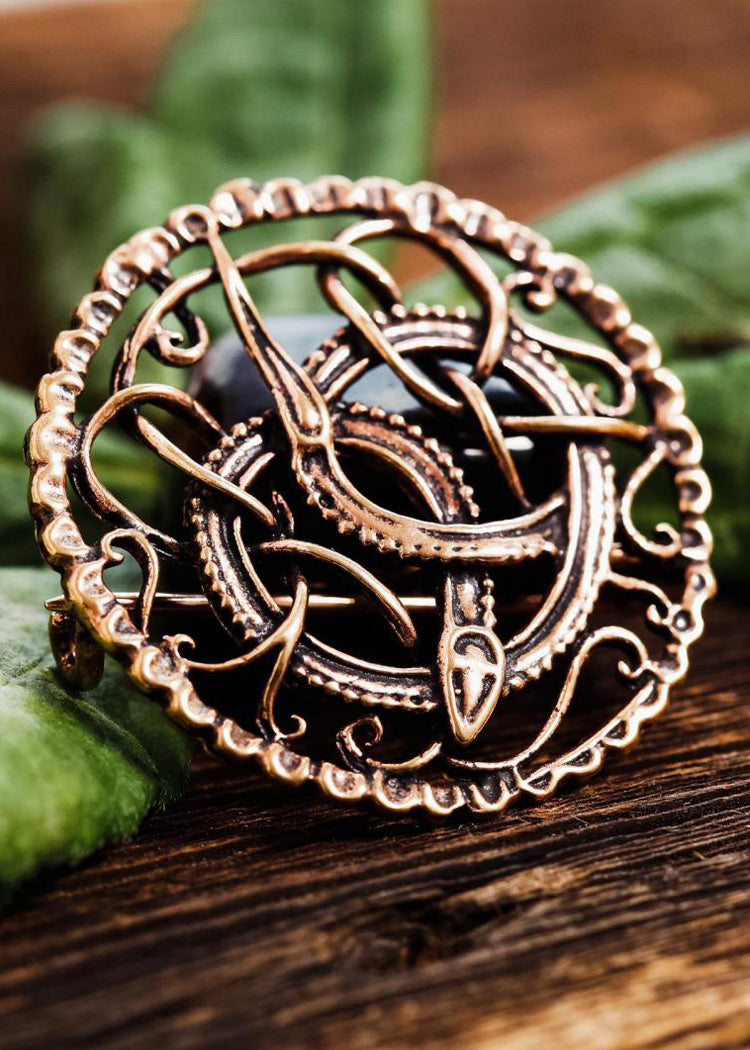 Imagen única de: Broche Vikingo Serpiente Midgard De Bronce