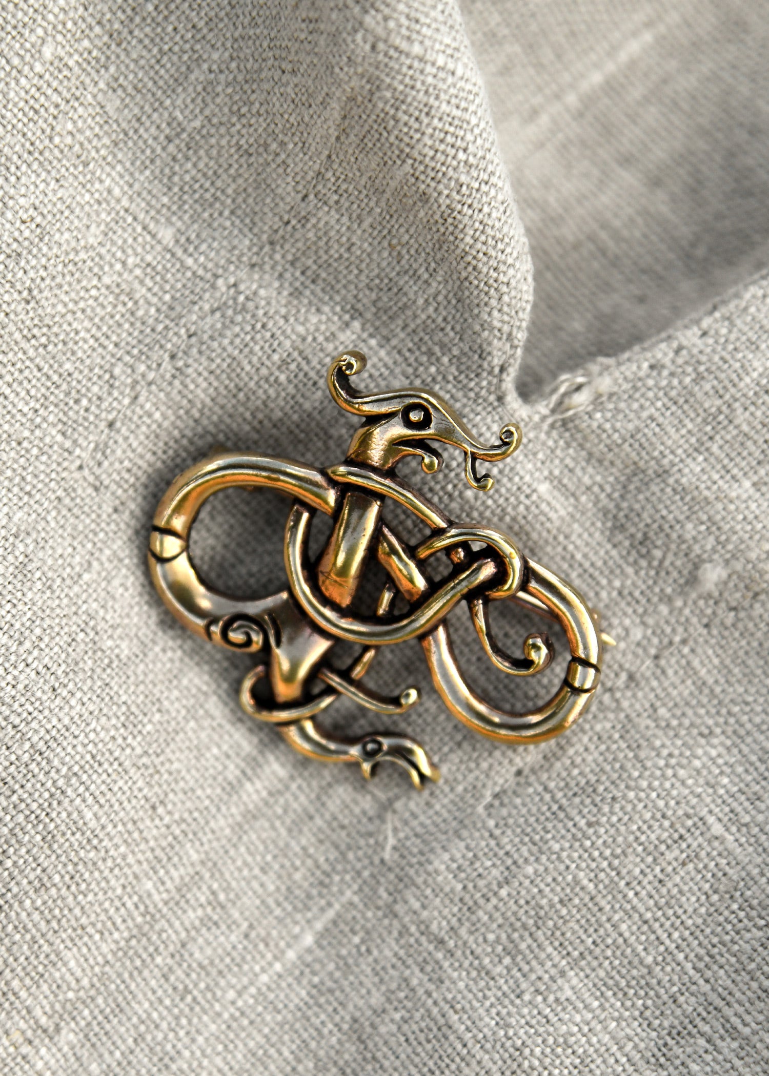 Imagen única de: Broche Vikingo, Dragón, De Bronce.