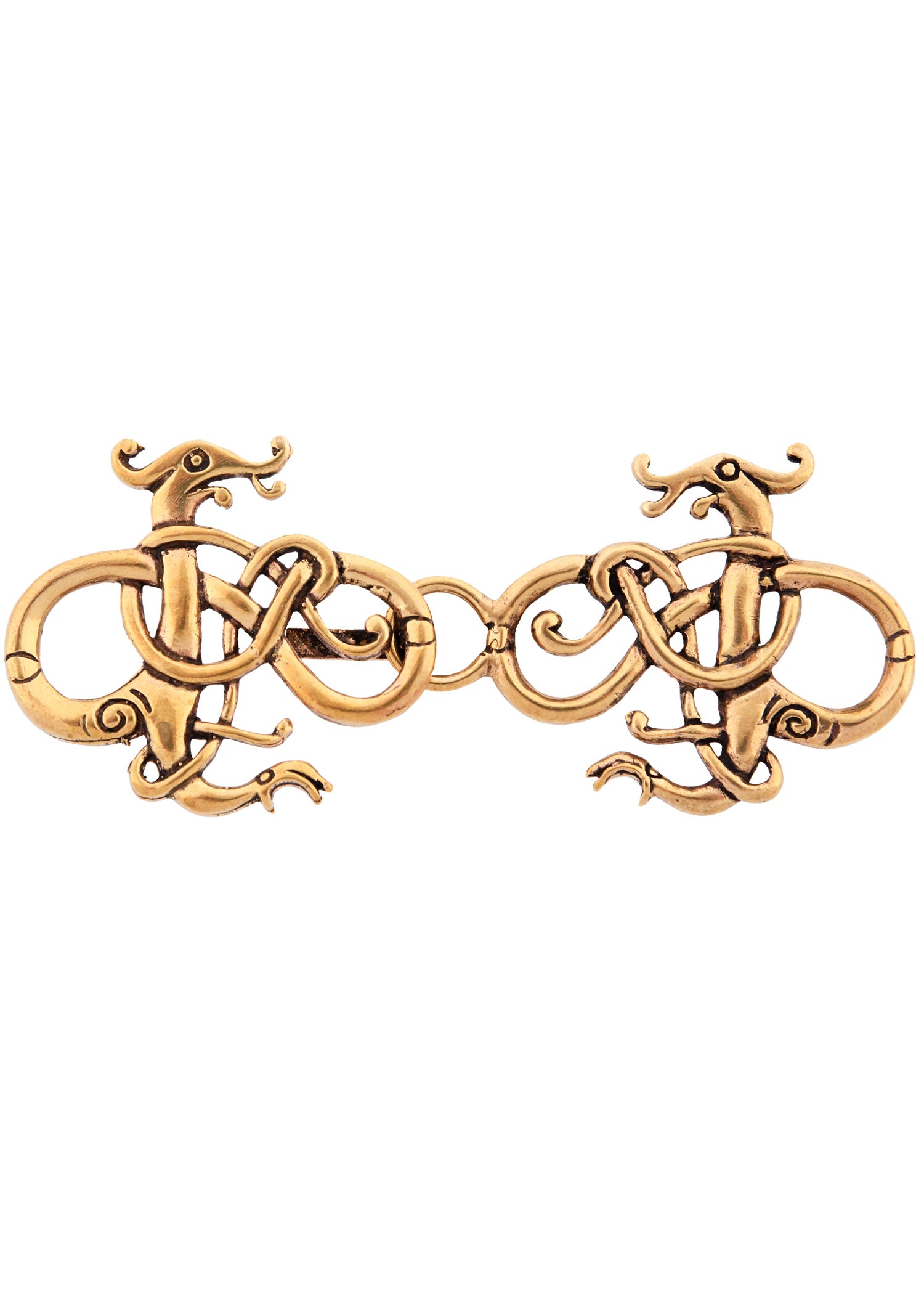 Imagen única de: Broche De Túnica Vikinga Dos Dragones De Bronce