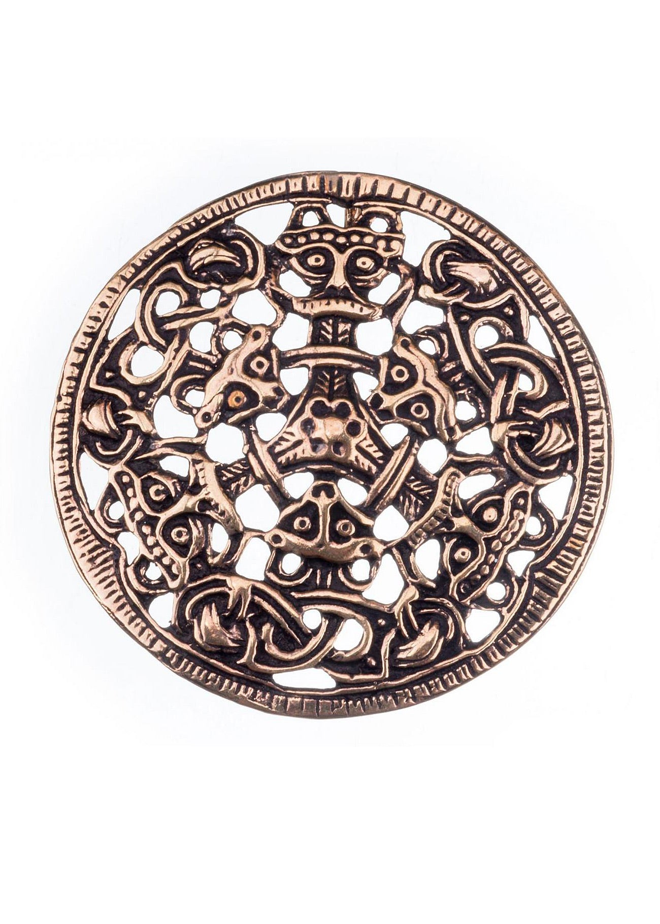Imagen única de: Broche Vikingo Grande Estilo Borre Fabricado En Bronce