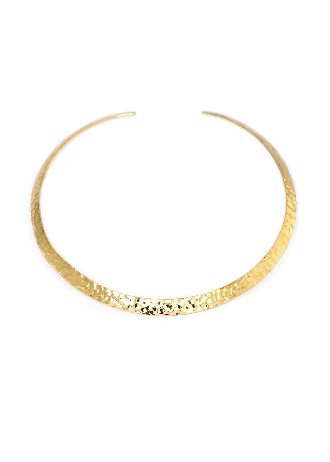 Imagen única de: Gargantilla Ancha De Latón Martillado