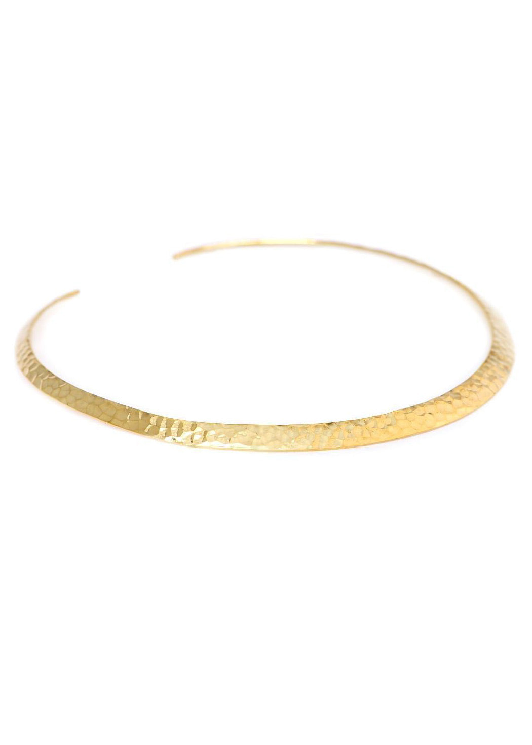 Imagen única de: Gargantilla Ancha De Latón Martillado