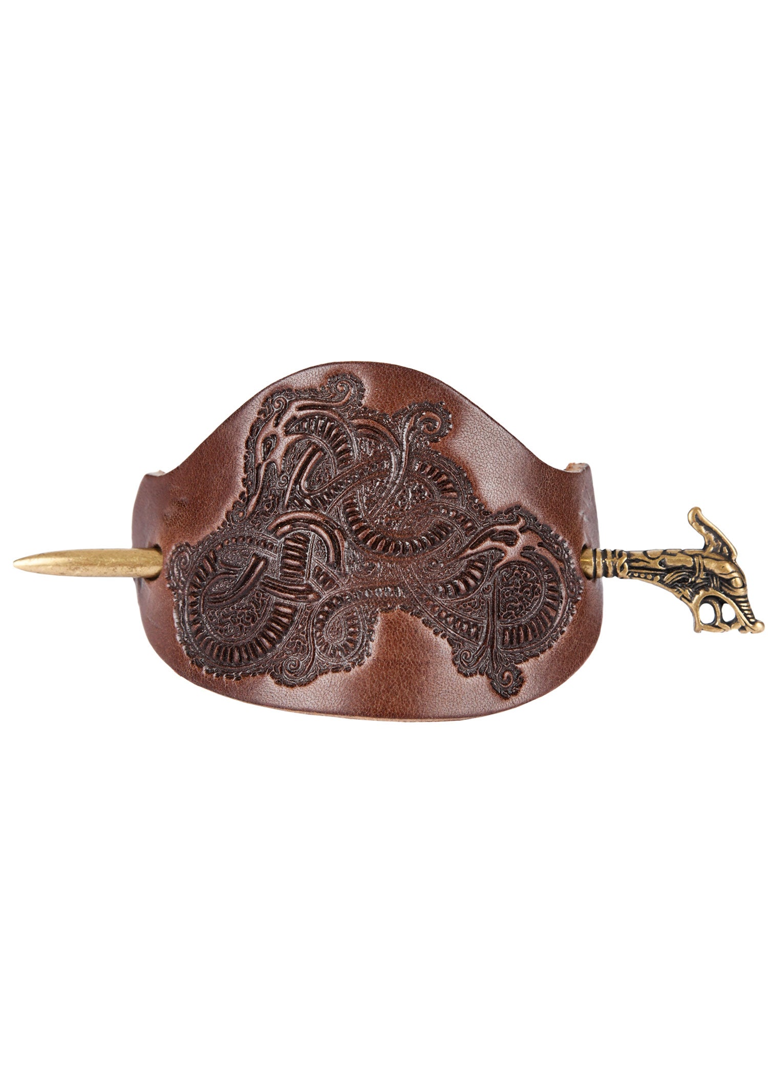 Imagen única de: Pasador De Pelo Vikingo De Cuero Haithabu Con Pasador