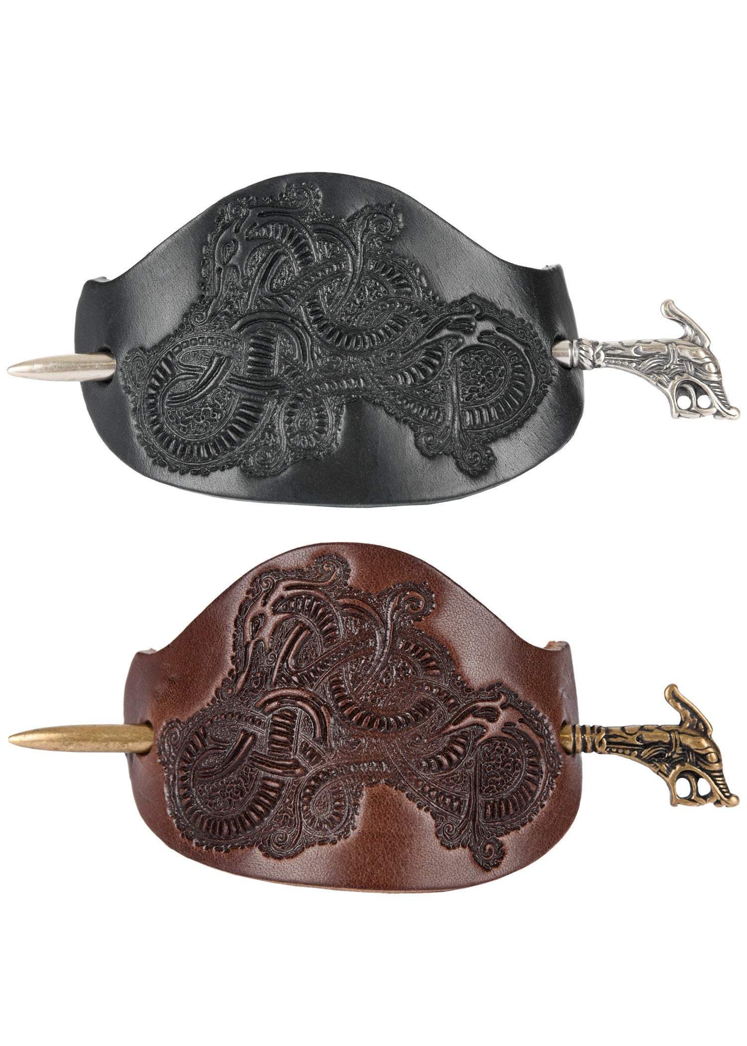 Imagen única de: Pasador De Pelo Vikingo De Cuero Haithabu Con Pasador