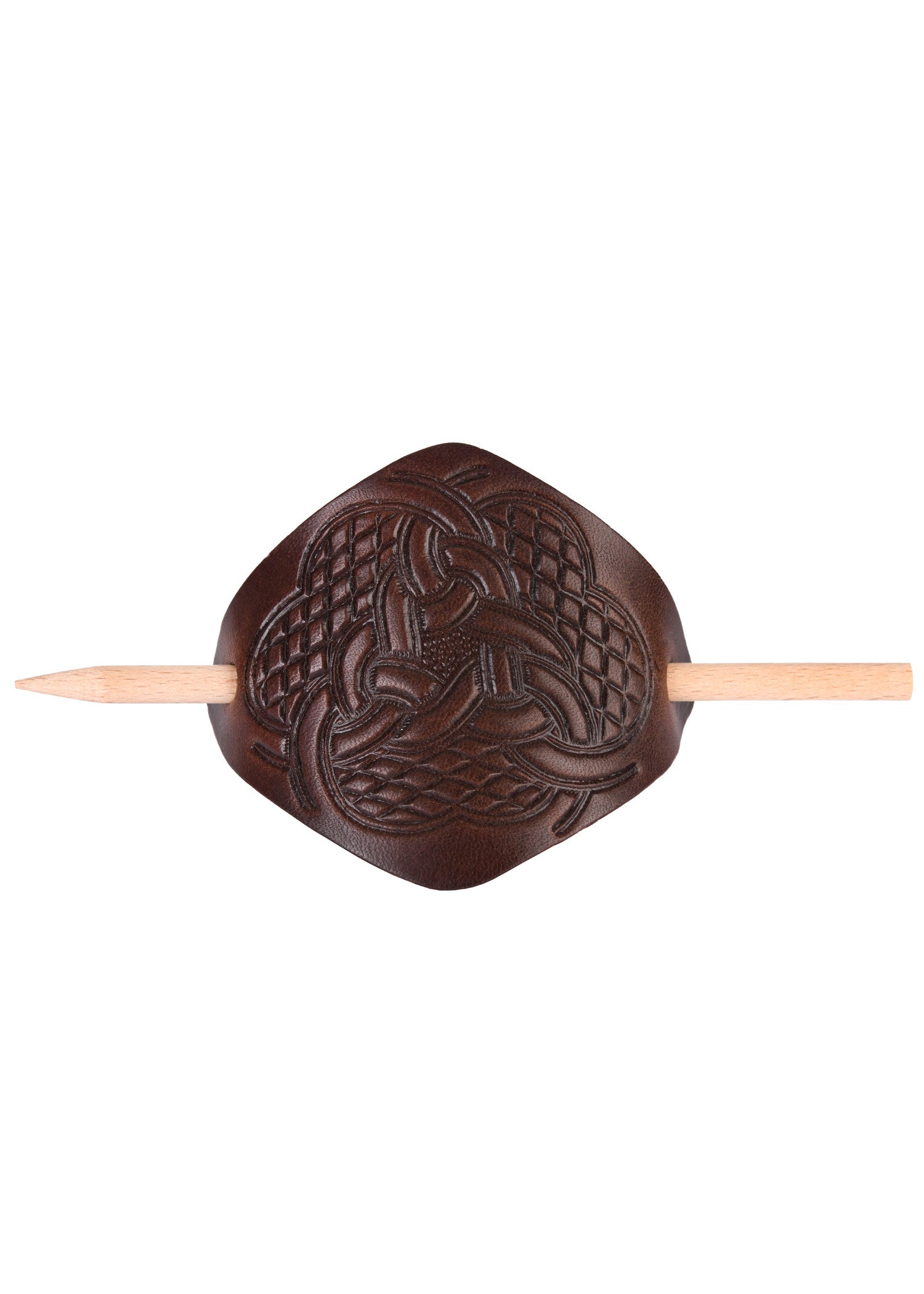 Imagen única de: Pasador Pequeño De Cuero Anudado Y Pasador De Madera