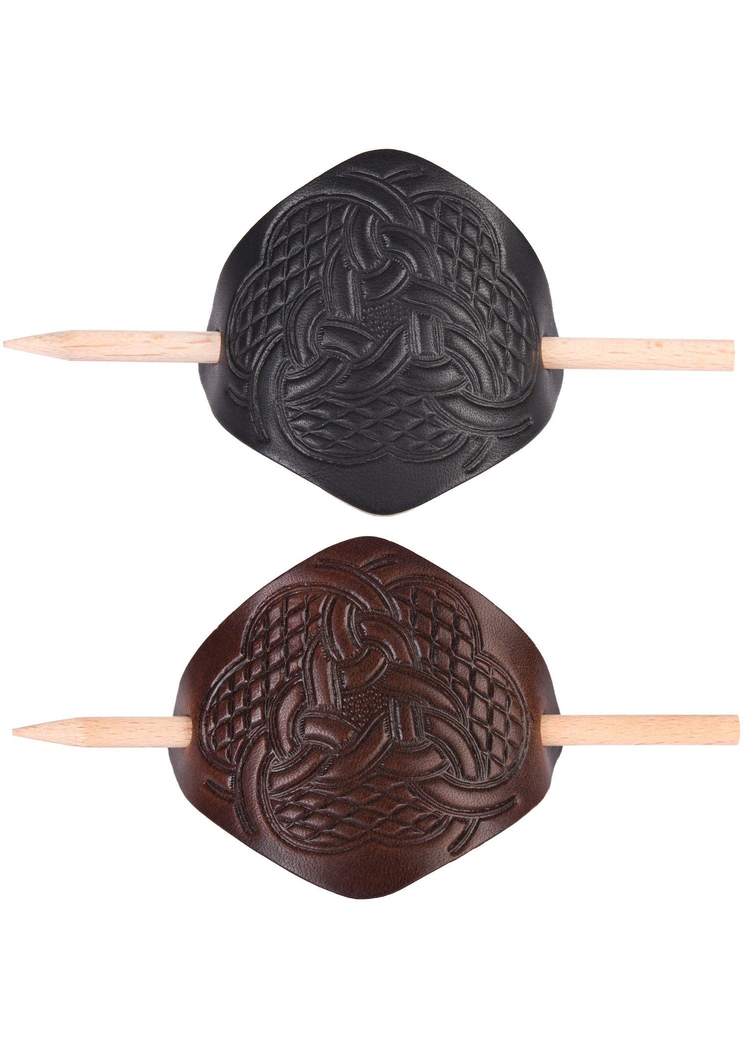 Imagen única de: Pasador Pequeño De Cuero Anudado Y Pasador De Madera