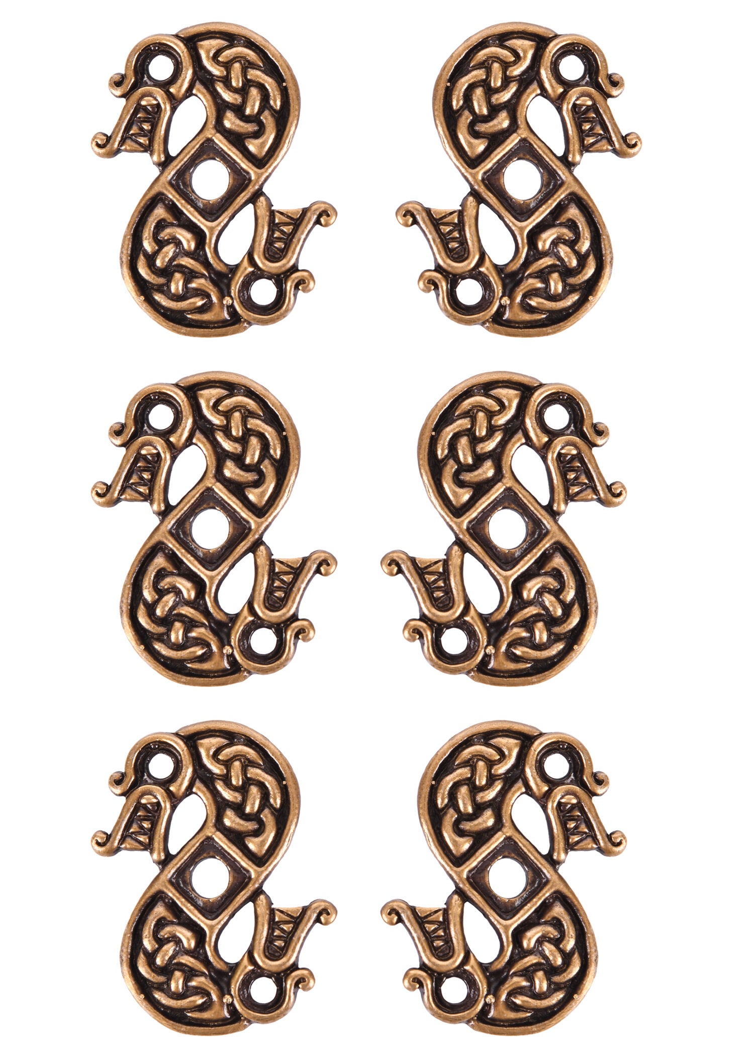 Imagen única de: Accesorios De Dragones De Latón Para Proyectos De Bricolaje (6 Piezas - Juego De 3 Pares)