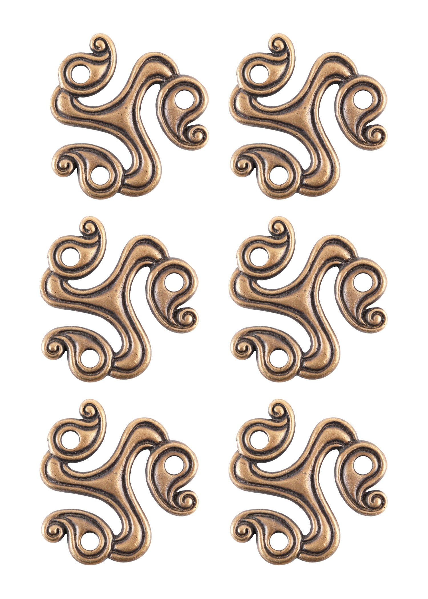 Imagen única de: Accesorios De Triskele Celta De Latón Para Proyectos De Bricolaje (Paquete De 6)