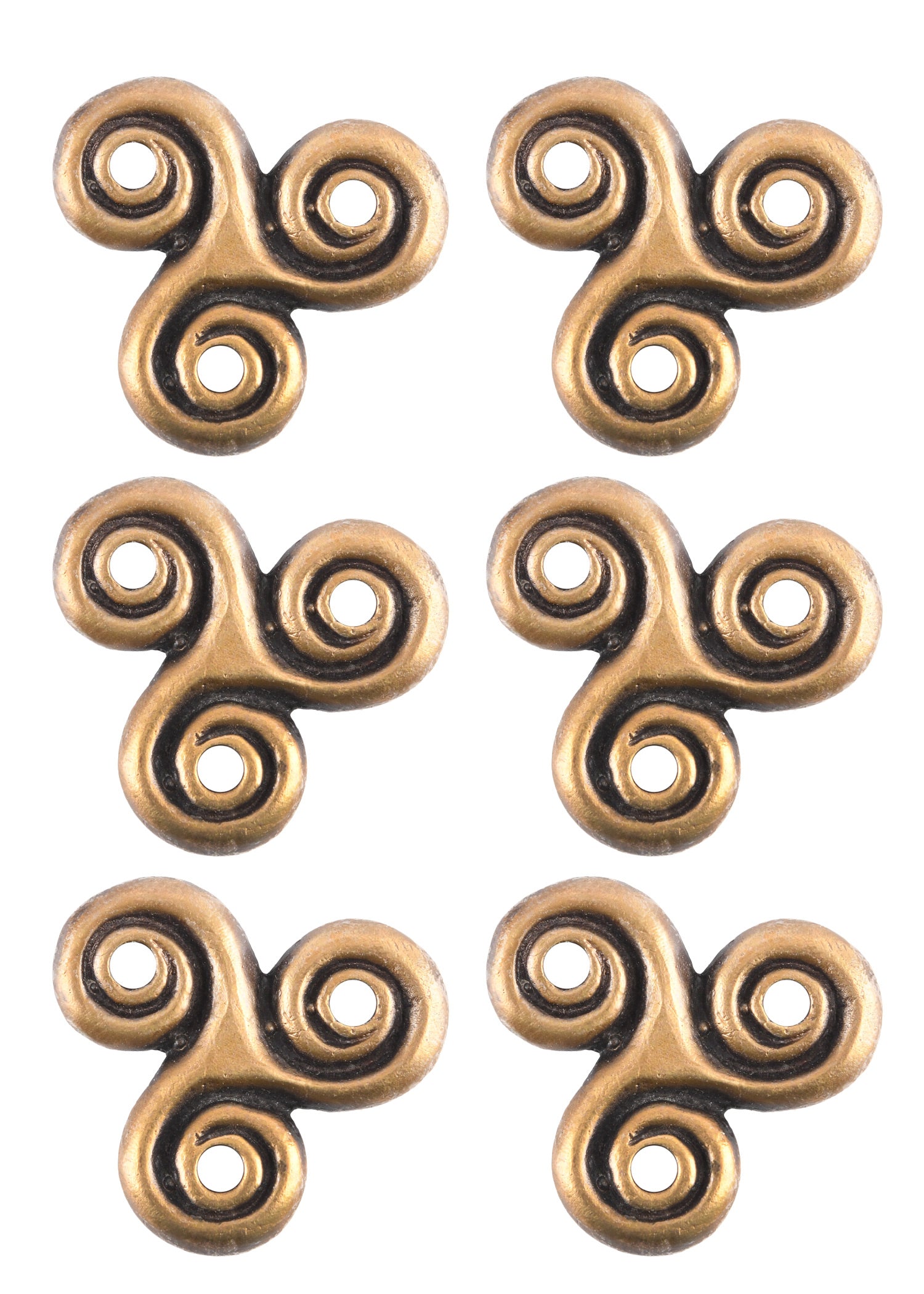 Imagen única de: Pequeños Accesorios De Triskele Celta De Latón Para Proyectos De Bricolaje (Paquete De 6)