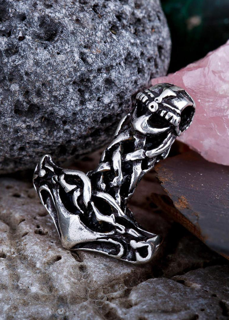 Imagen única de: Martillo De Thor Con Casco, Plateado.