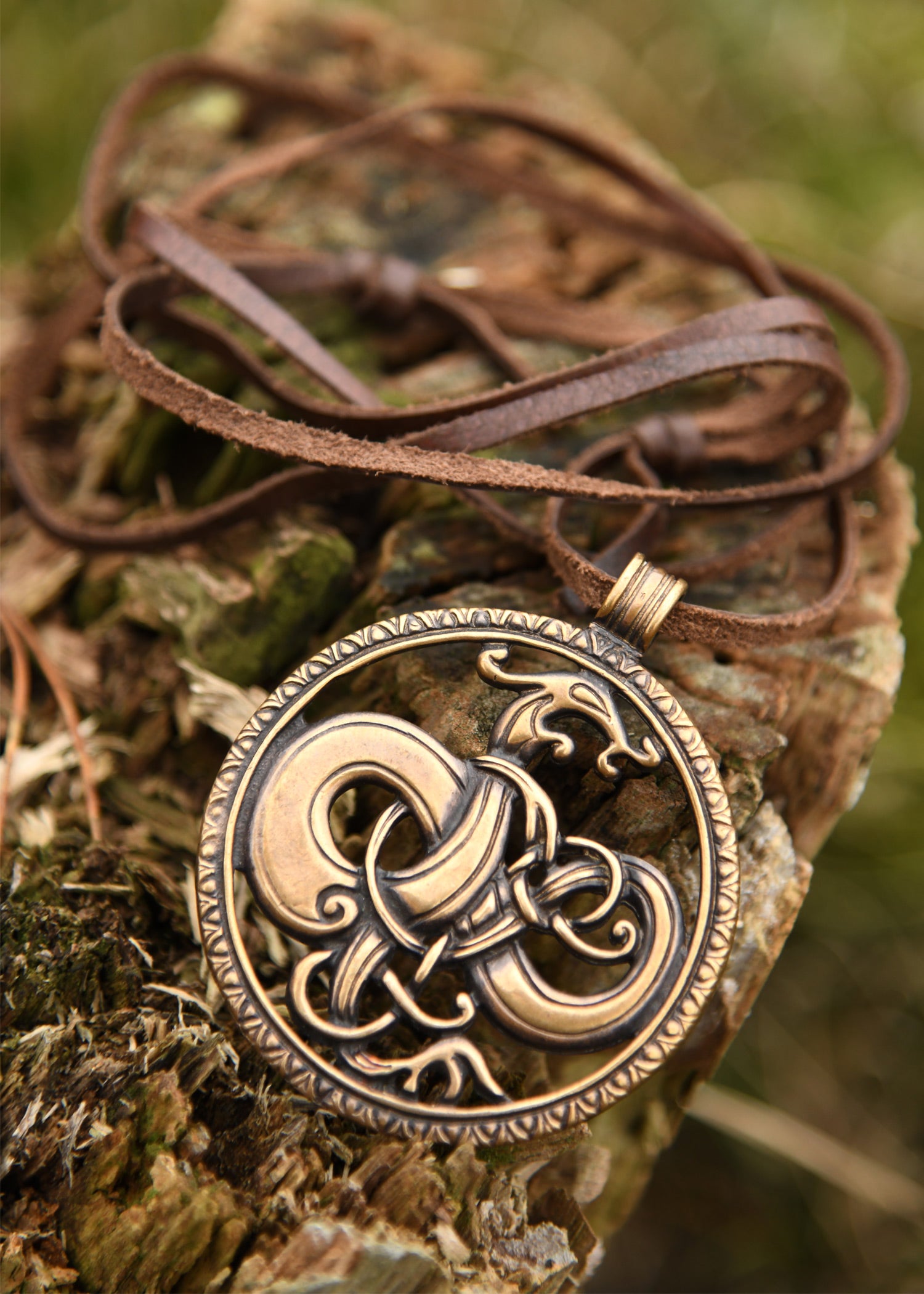 Imagen única de: Colgante De Collar - Dragón Estilo Urnes, Bronce