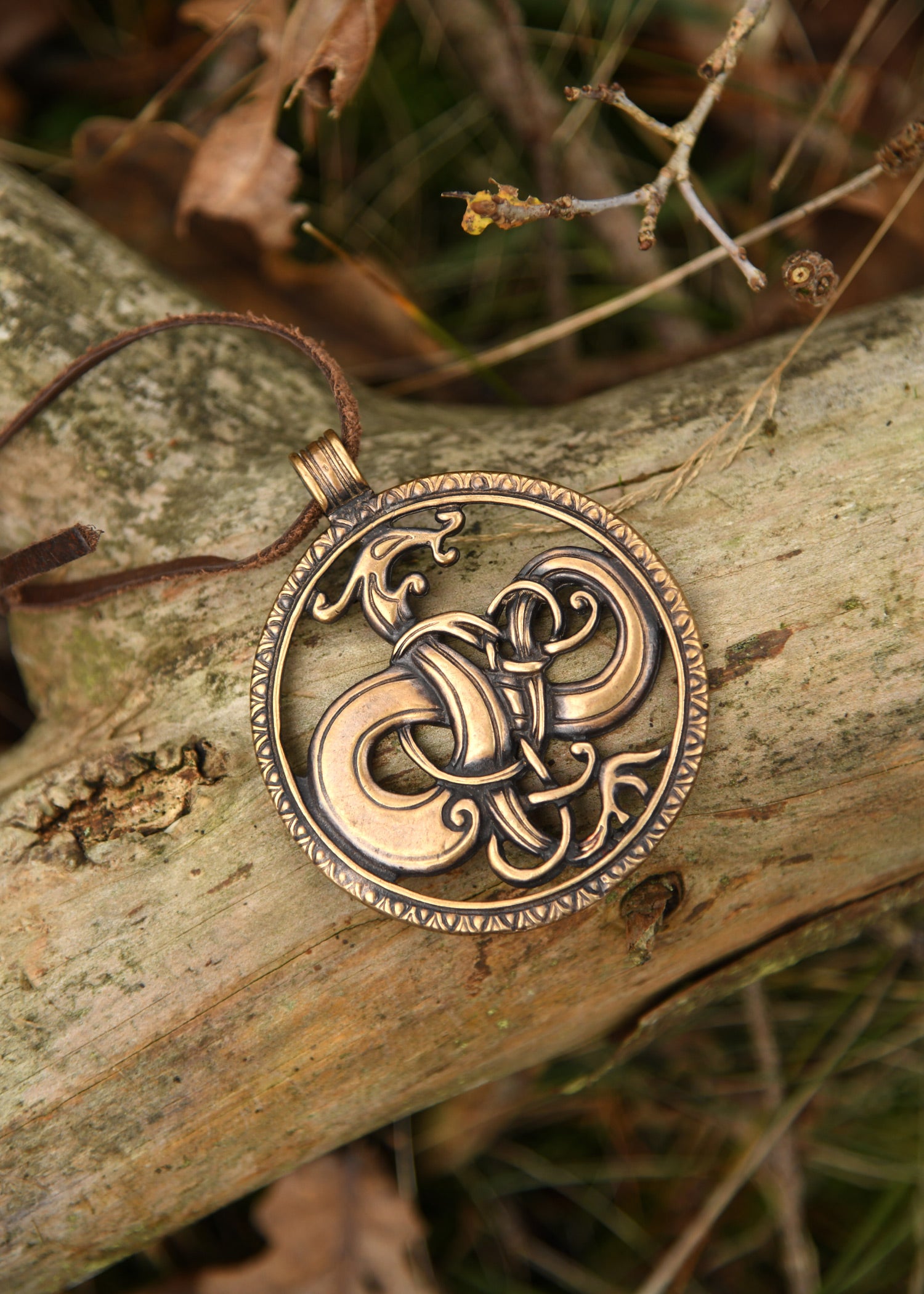 Imagen única de: Colgante De Collar - Dragón Estilo Urnes, Bronce