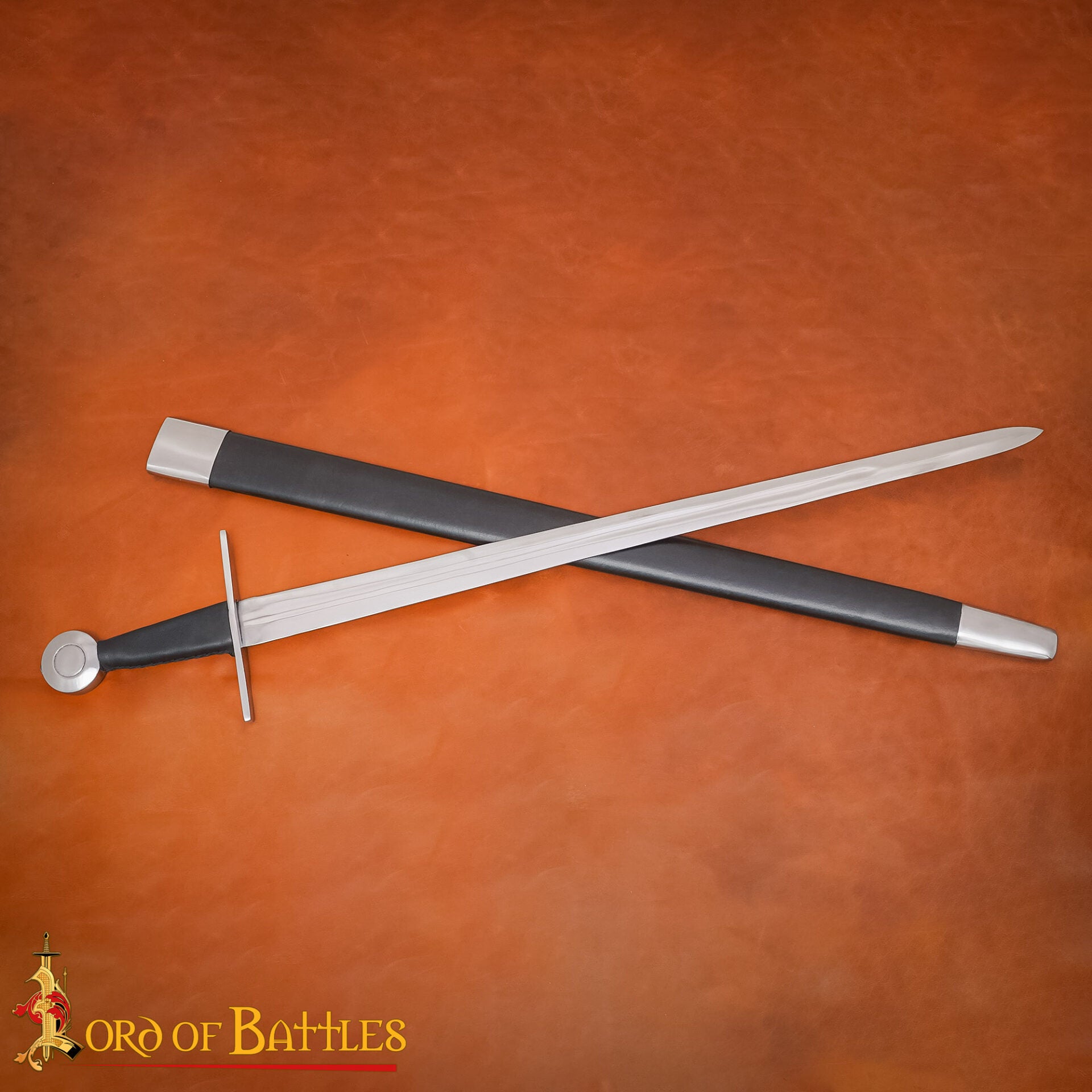 Imagen única de: Espada Vikinga de Acero Al Carbono Forjada a Mano con Vaina -funcional