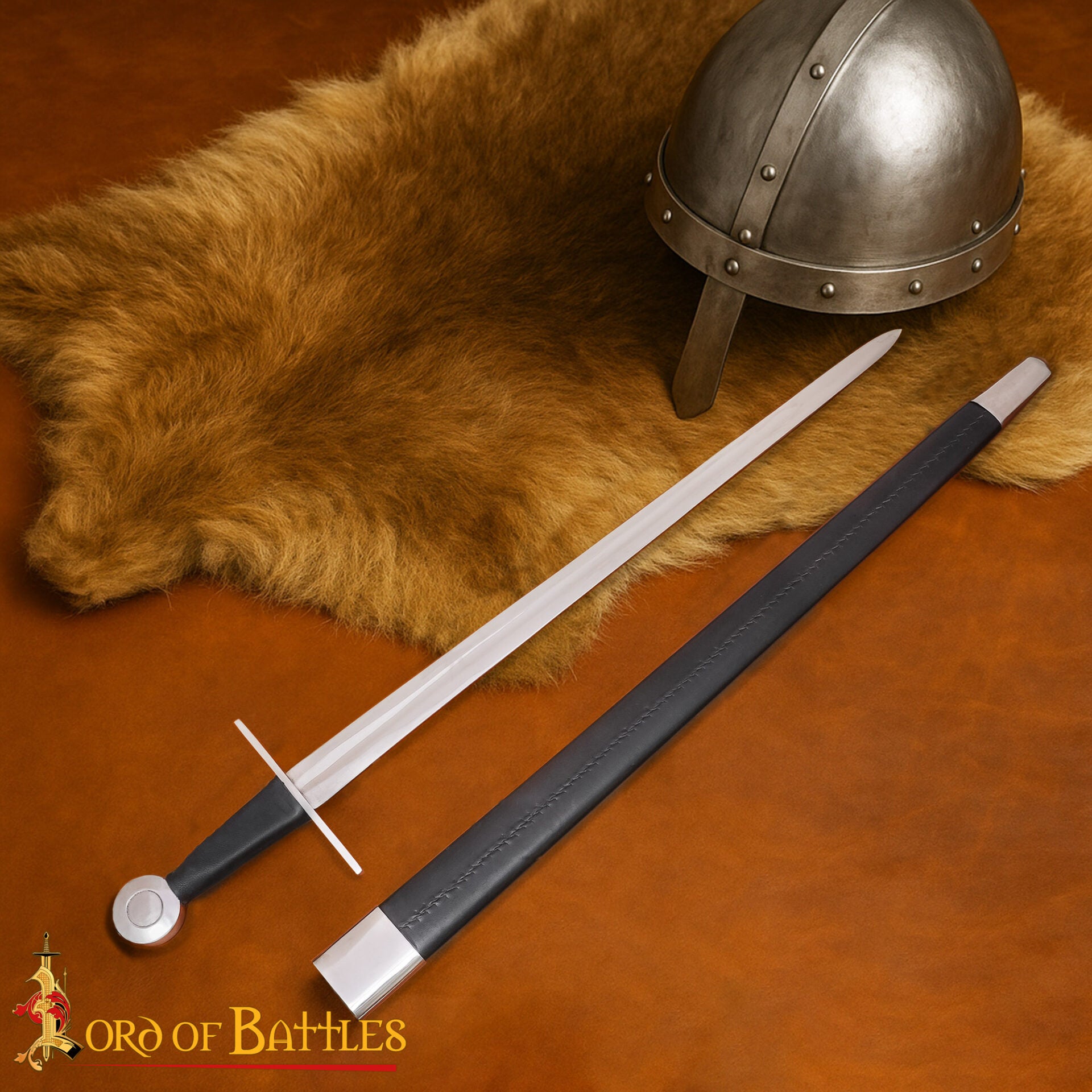 Imagen única de: Espada Vikinga de Acero Al Carbono Forjada a Mano con Vaina -funcional