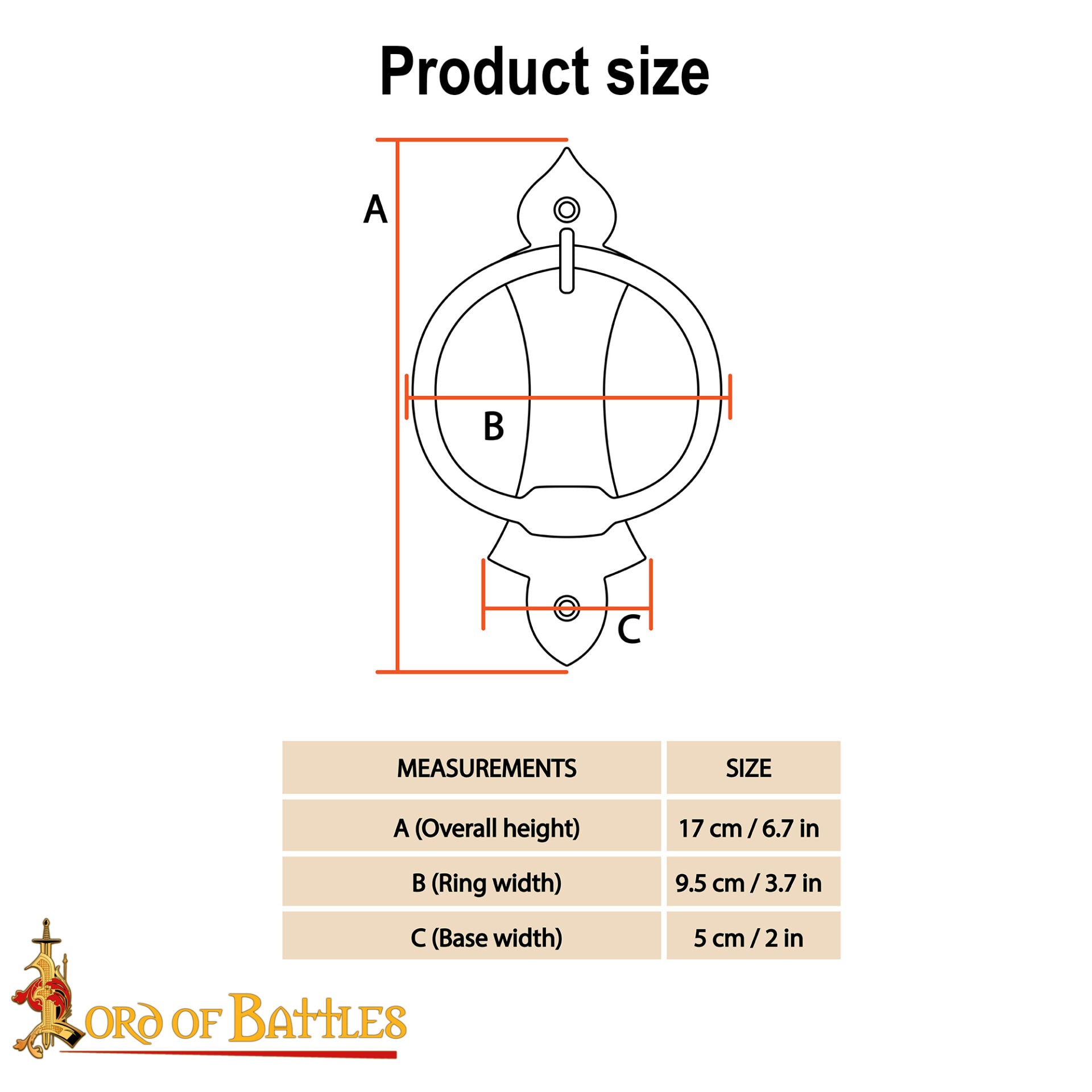 Imagen única de: Aldaba Medieval de Hierro Forjada a Mano - Gótica