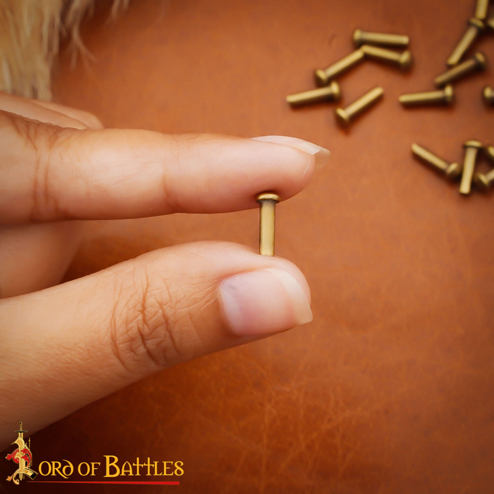 Imagen única de: Juego de 25 Remaches Medievales de Latón de 8 Mm de Diámetro