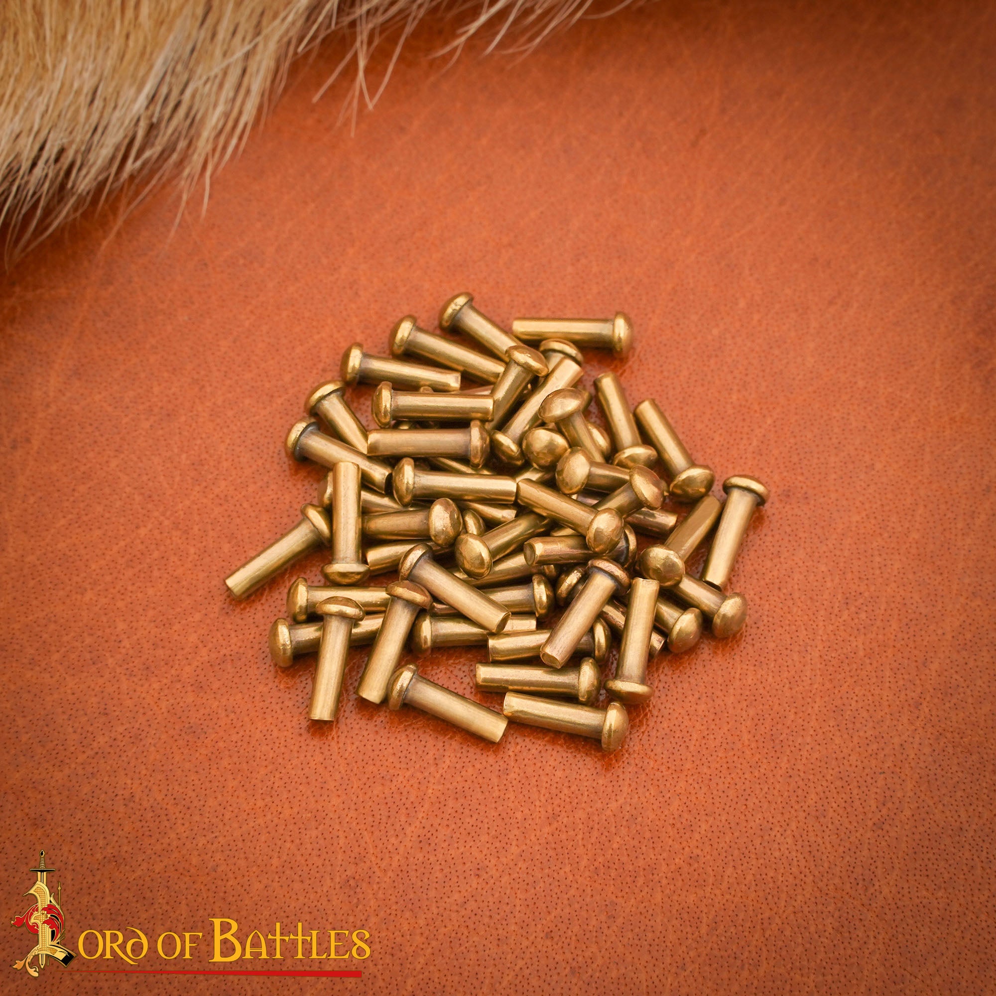 Imagen única de: Juego de 25 Remaches Medievales de Latón de 8 Mm de Diámetro