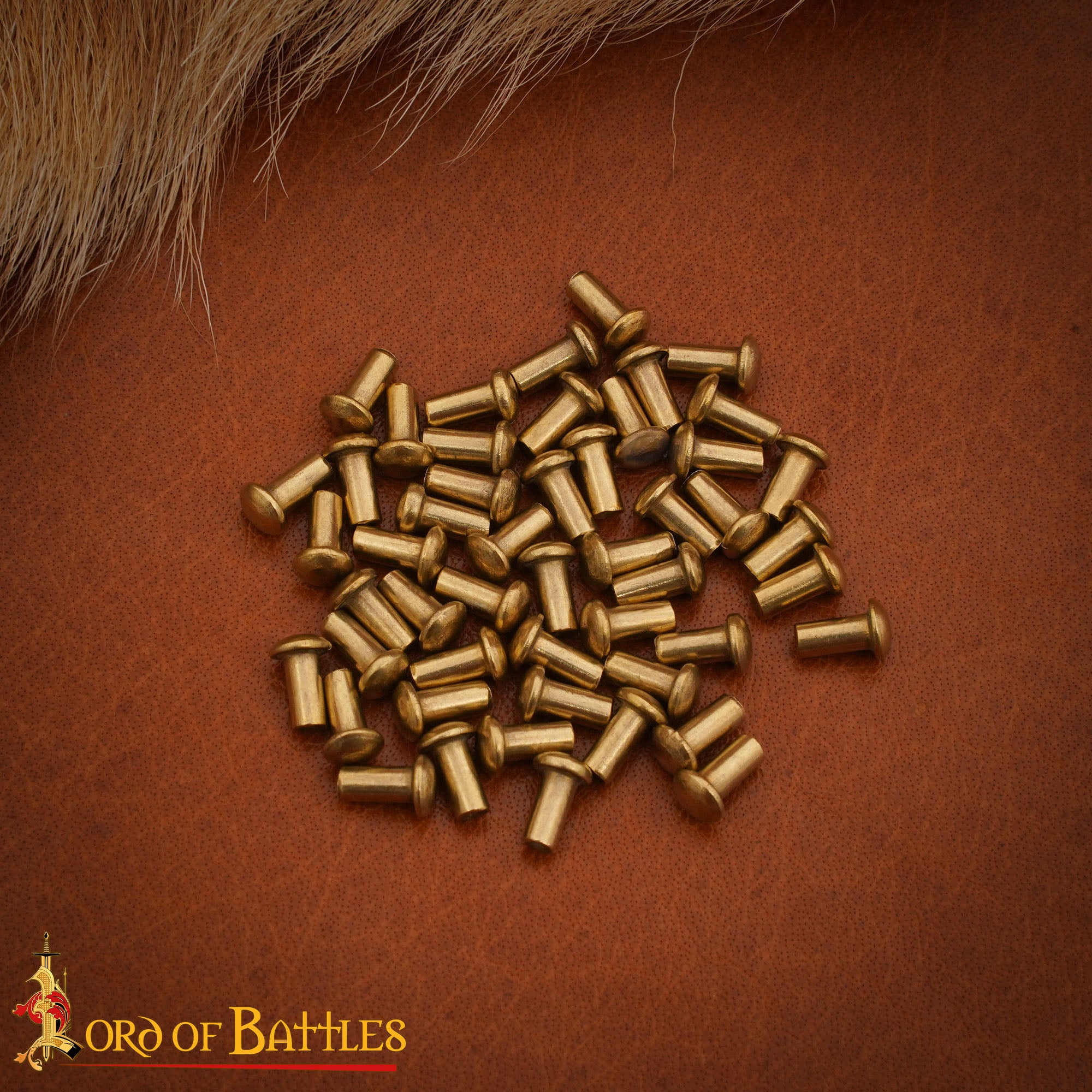 Imagen única de: Juego de 25 Remaches Medievales de Latón de 6 Mm de Diámetro