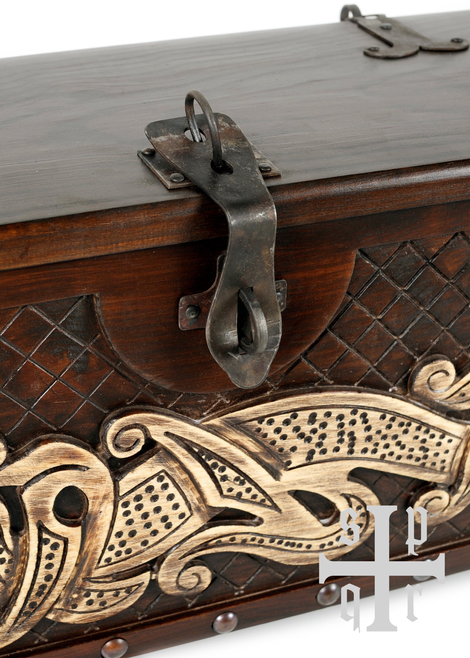 Imagen única de: Cómoda Vikinga De Madera Con Motivo De Serpiente Midgard Nº 2, Aprox. 66 X 25 X 35 Cm