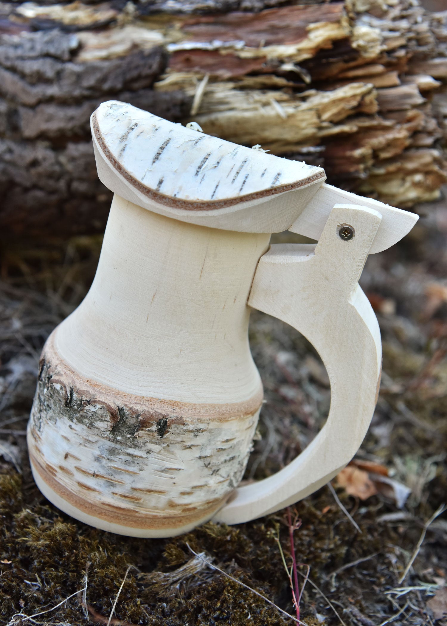 Imagen única de: Jarra De Madera De Abedul Con Tapa De Aprox. 17 X 14 Cm.