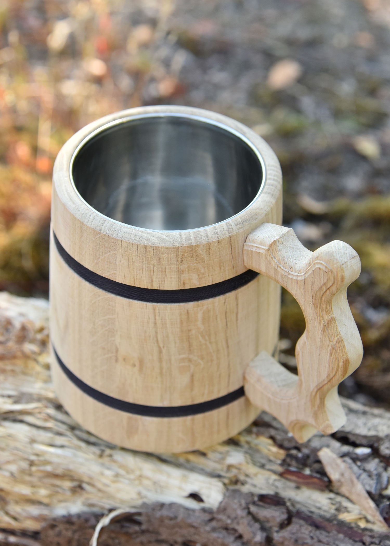 Imagen única de: Jarra De Cerveza De Madera De Roble De Aprox. 17 X 14 Cm.