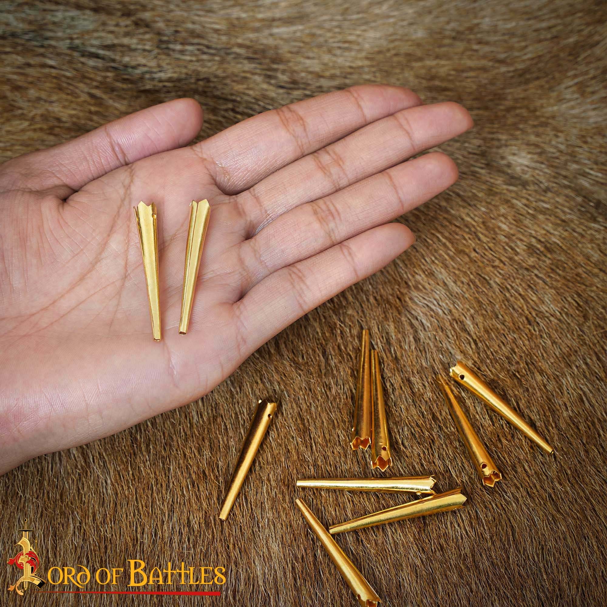 Juego de 10 Puntas de Lazo de Latón Macizo para Trajes Históricos y Artesanía en Cuero - Imagen 6