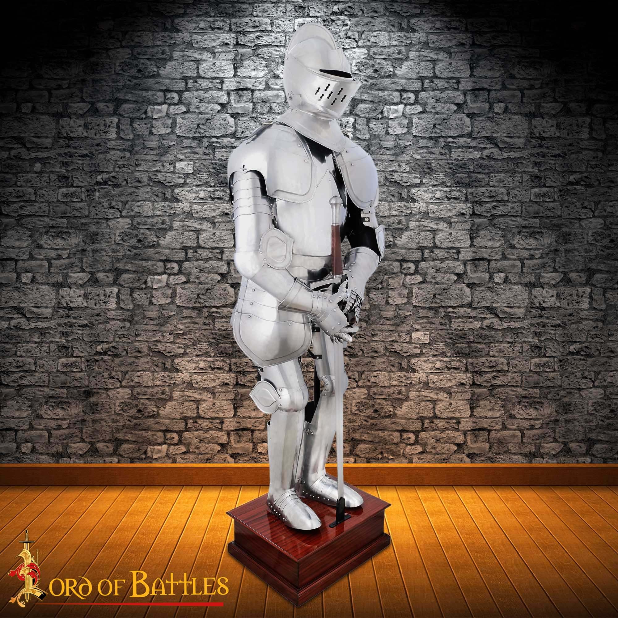 Imagen única de: Armadura Duque de Borgoña de Acero Dulce - 75" - Calibre 18 Pulido Armadura Medieval de Cuerpo Completo