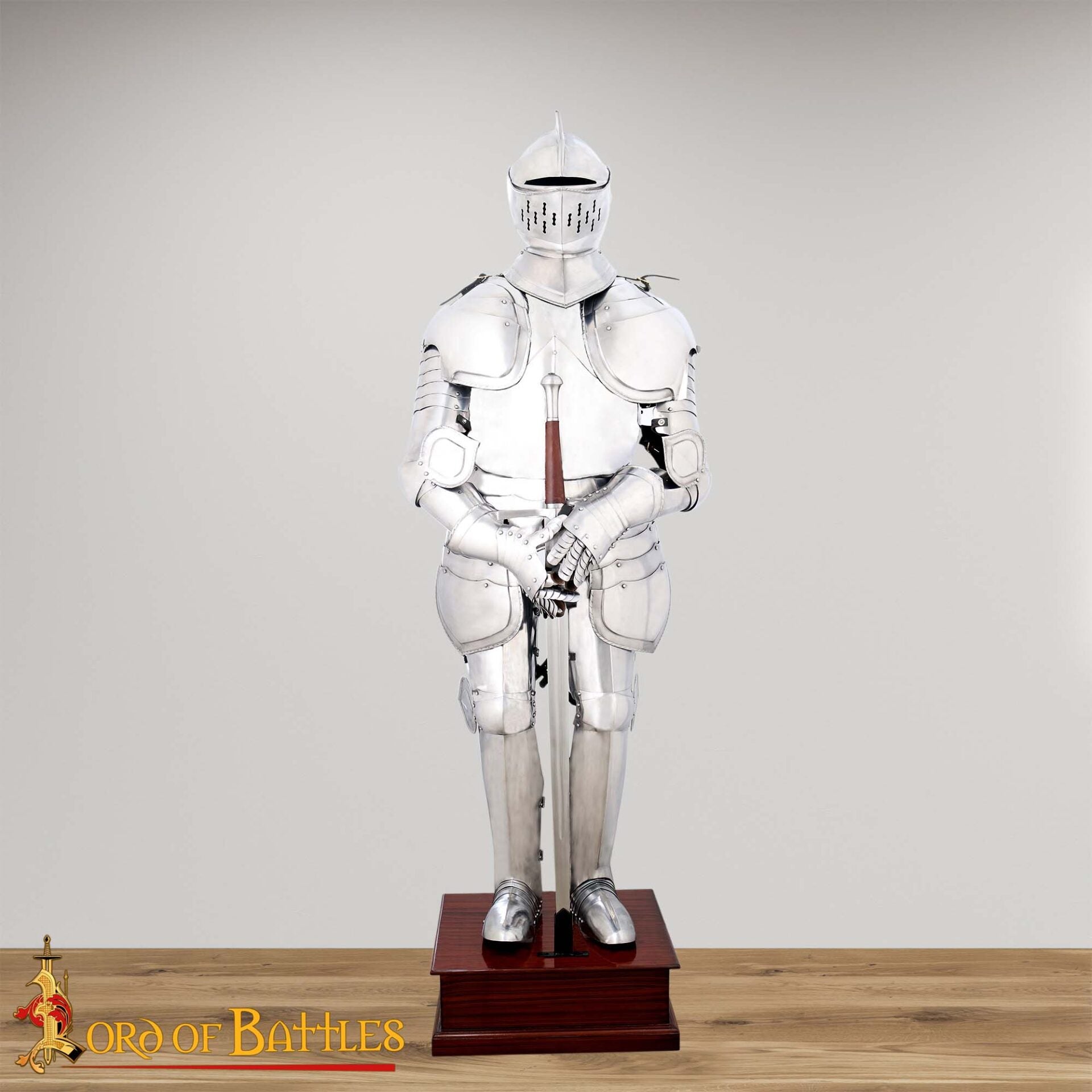 Imagen única de: Armadura Duque de Borgoña de Acero Dulce - 75" - Calibre 18 Pulido Armadura Medieval de Cuerpo Completo