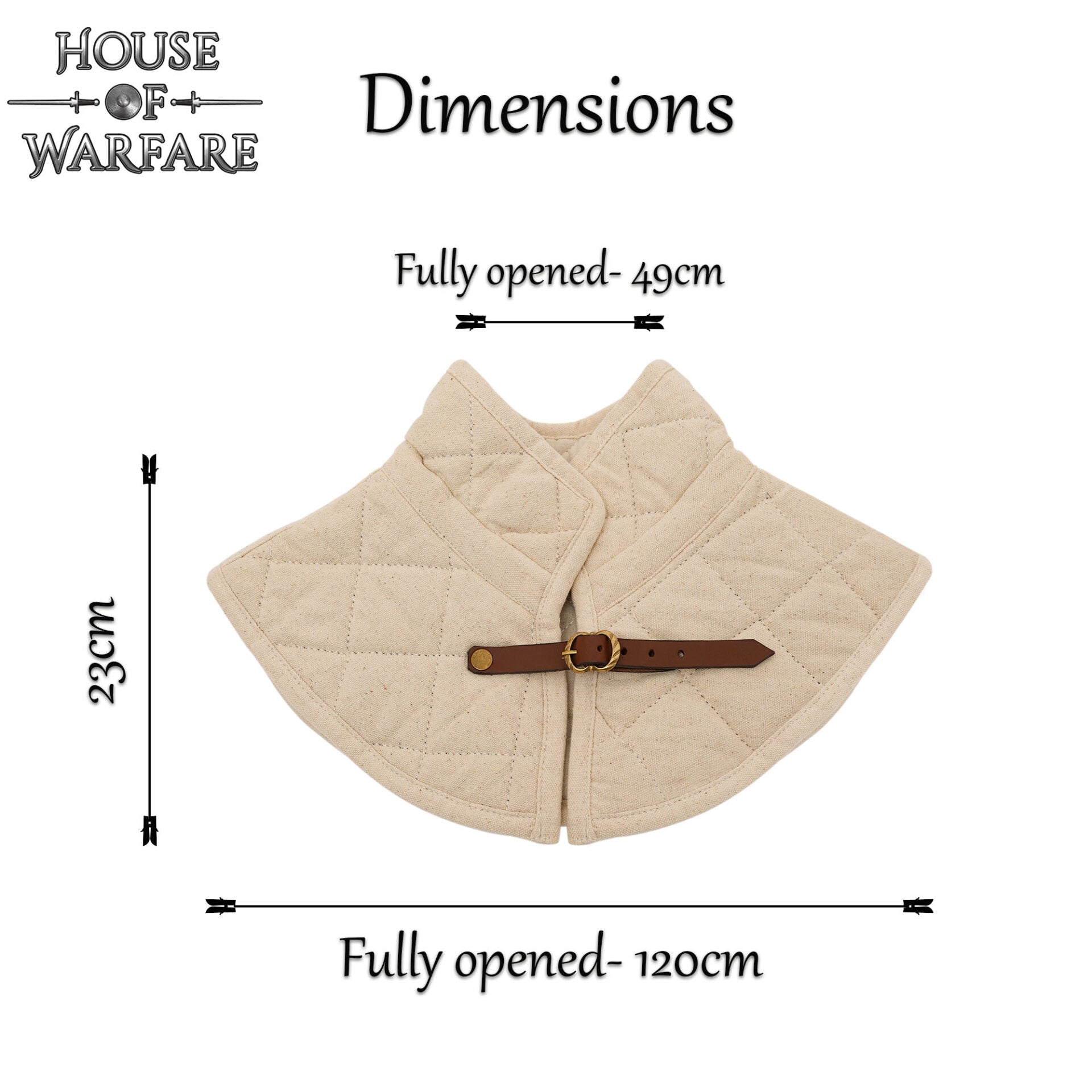 Imagen única de: Cuello de Gambesón Medieval Acolchado con Relleno de Algodón y Hebilla de Cuero