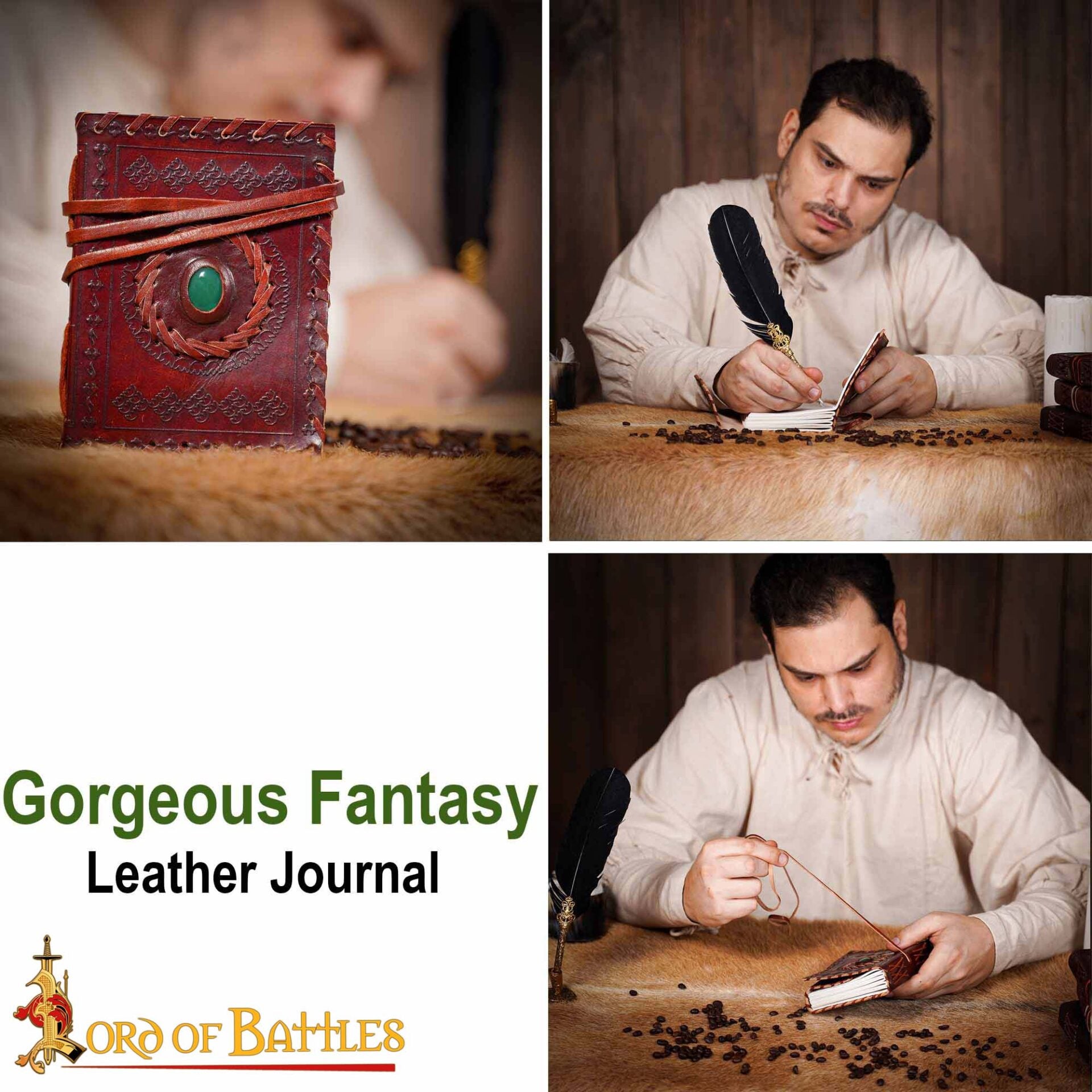 Imagen única de: Diario Medieval de Cuero Diario de Cuero Auténtico Hecho a Mano