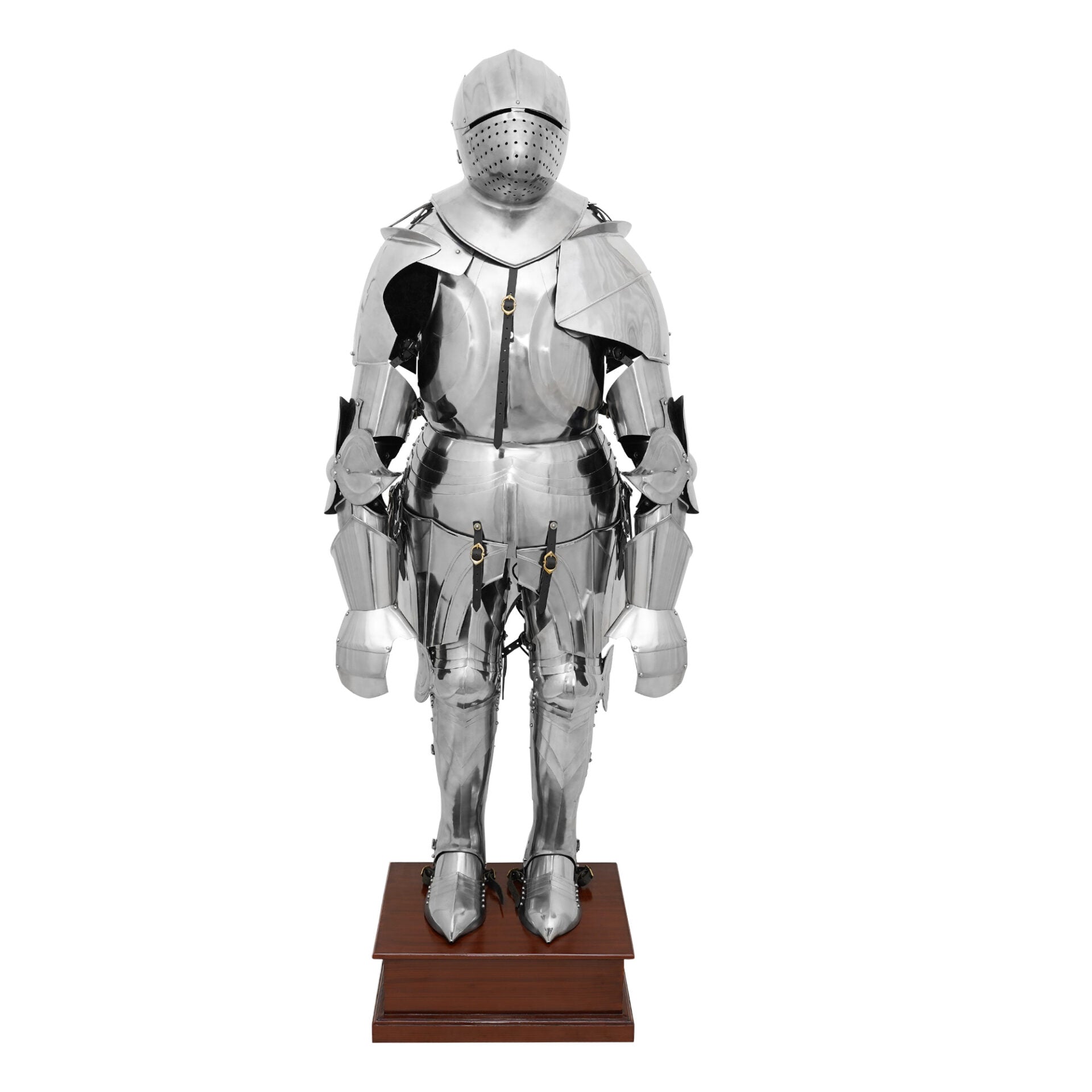 Imagen única de: Armadura Completa Alta Medieval Italiana - Acero Dulce - 75" - Calibre 18 Acabado Pulido